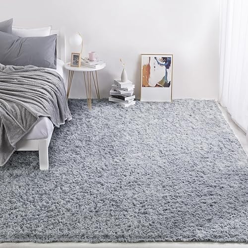 Miniatura 68 de HOMBYS Alfombra lanuda de 9 x 12 pies, alfombra de felpa ultra mullida de piel sintética grande para sala de estar, dormitorio, alfombra mullida