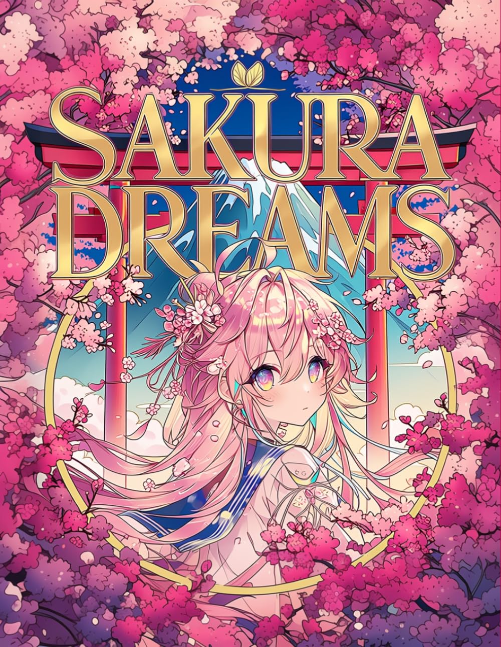 Sakura Dreams: Anime Cherry Blossom Festival Girls: An Aesthetic Japanese Spring Coloring Book for Adults and Teens Featuring Kawaii Manga Style Hanami Floral Portraits