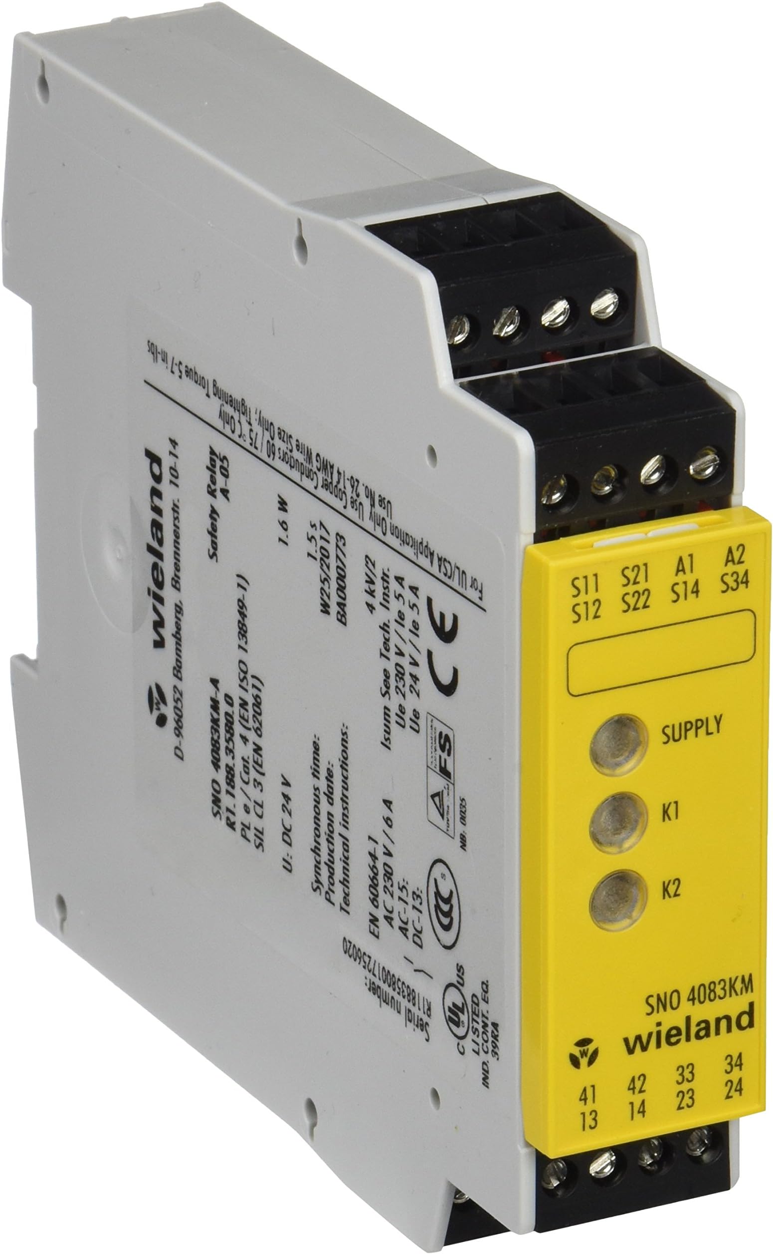 WIELAND r1.188.3580.0 Sno 4083 km-a 24 V DC 1, 5S coenxión Screw desconectable