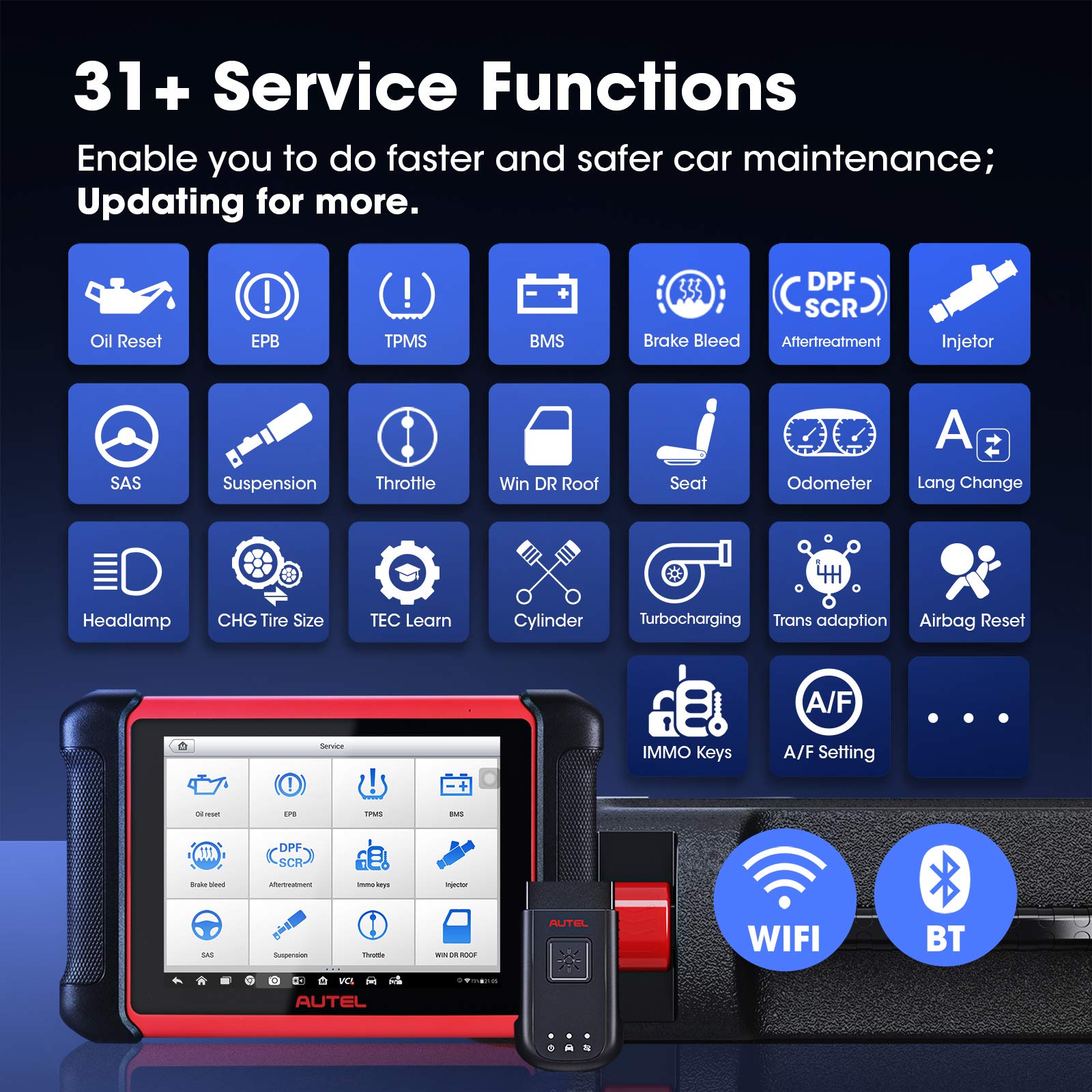 Autel Scanner Maxisys MK906BT Bluetooth Maxi VCI Automotive Diagnostic Scan Tool with ECU Coding