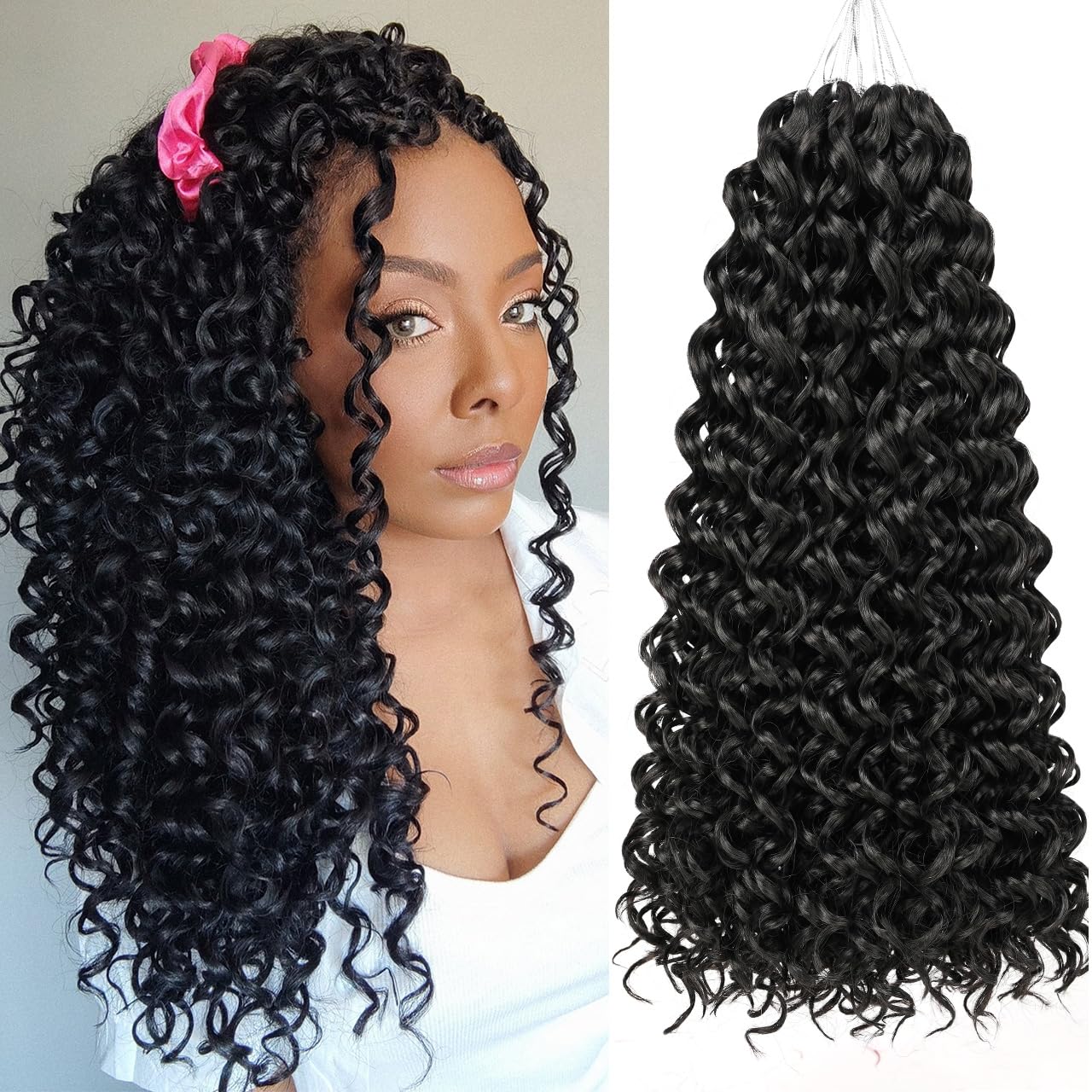 ZRQ 8 Packs GoGo Curl Crochet Hair 10 Inch Short Curly Crochet Hair T27 Natural Hairstyles Ombre Beach Curl Water Wave Deep Twist Crochet Braids Synthetic Hair Extensions(10 Inch, T27)