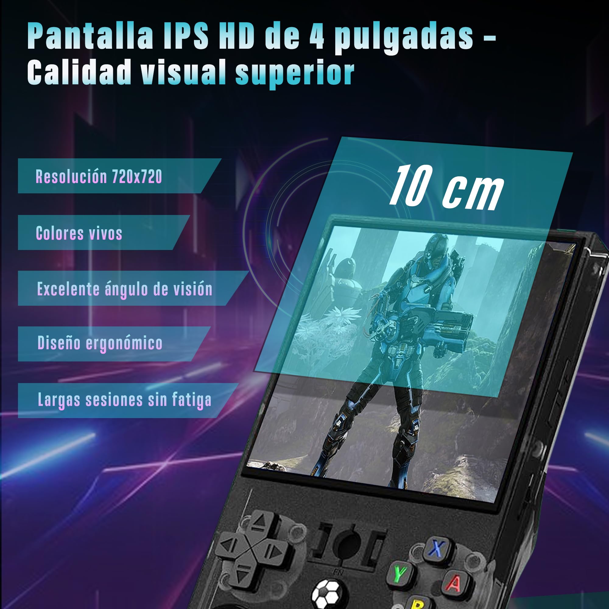 Brown Rubber Bear Consola Retro Portátil R36MAX 2026 con más de 15.000 juegos y Funda Protectora, Pantalla IPS HD de 4 pulgadas, 64 GB de Memoria, Batería de 4000 mAh hasta 6 h, Linux optimizado.