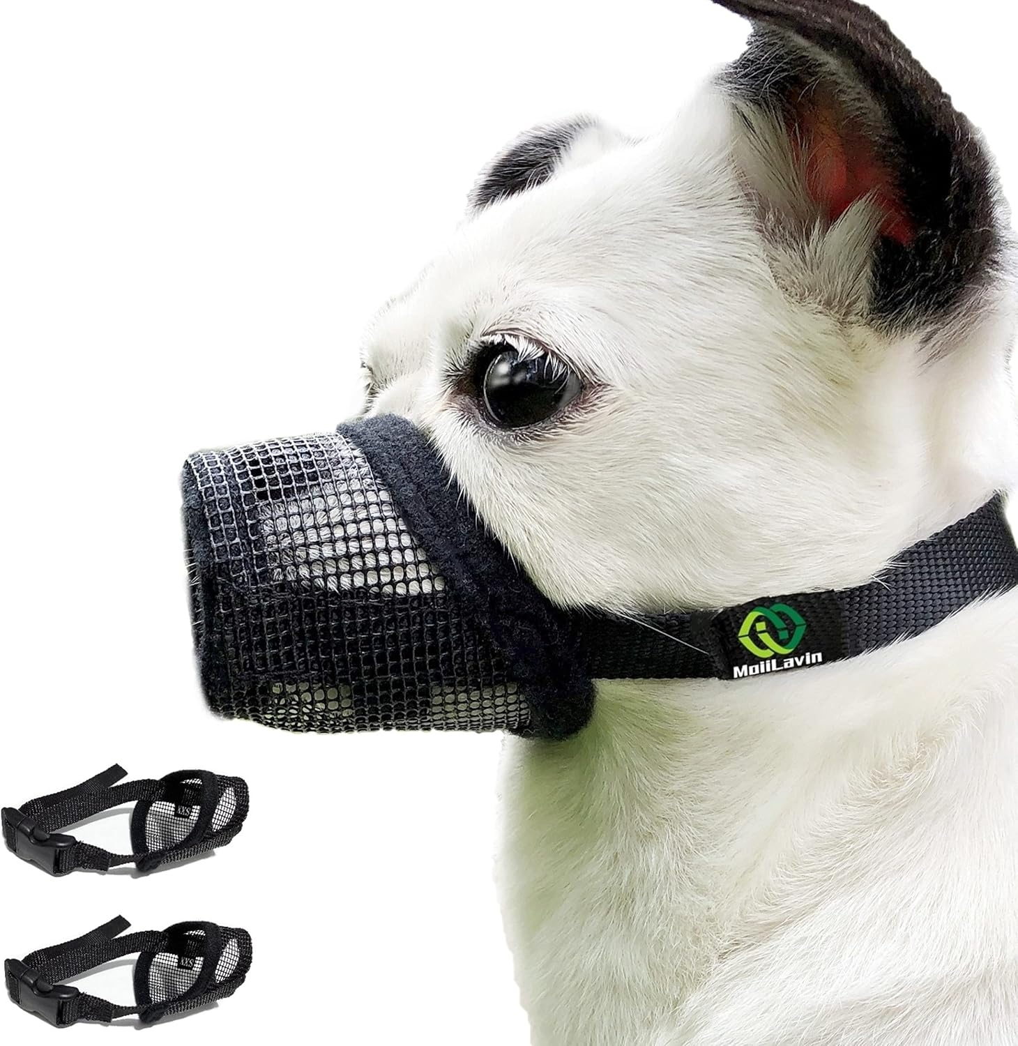 MOIILAVIN Dog Muzzle 2PCs,Soft Air Mesh Muzzle Breathable