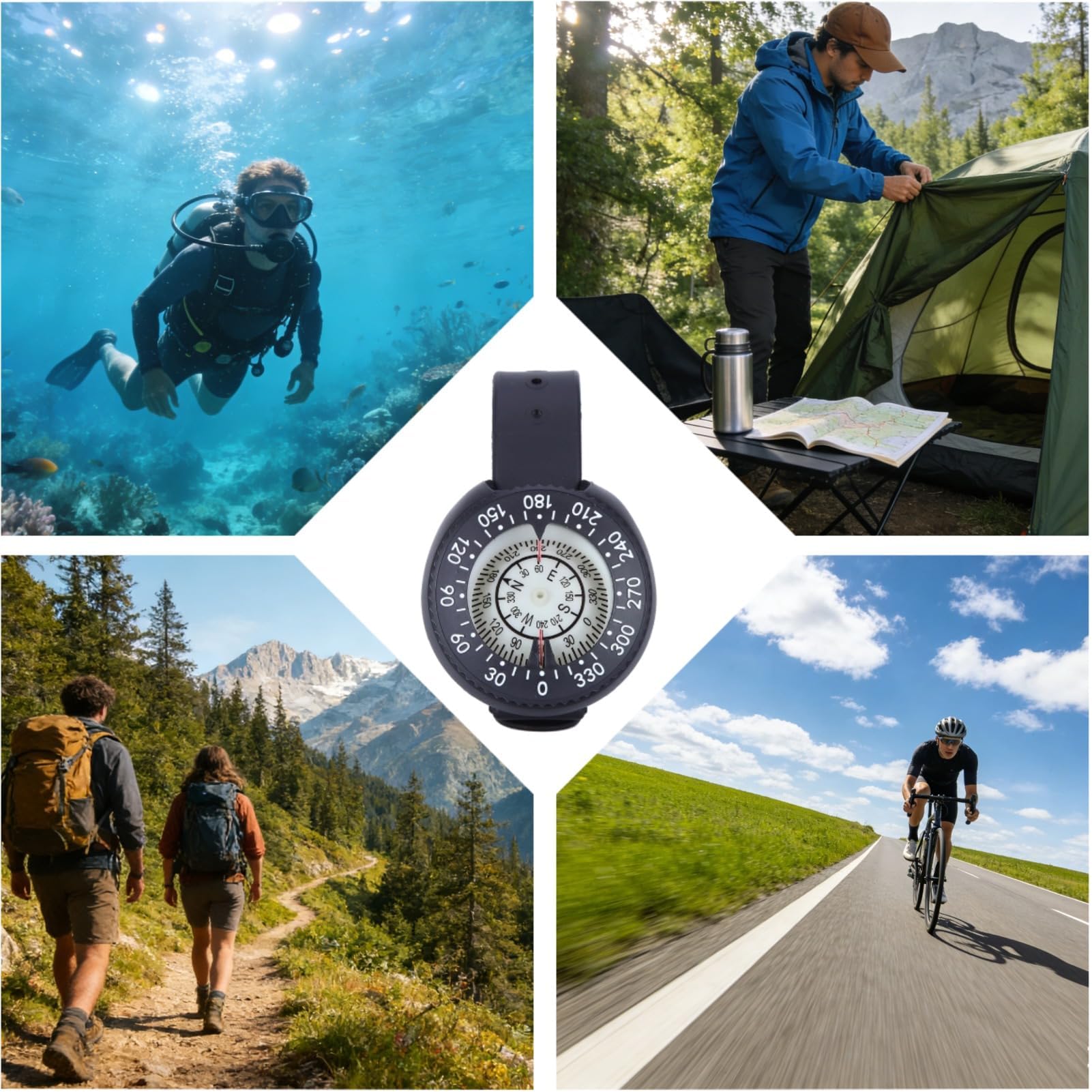 Mini Boussole de plongée légère et réglable pour activités Aquatiques et de Natation