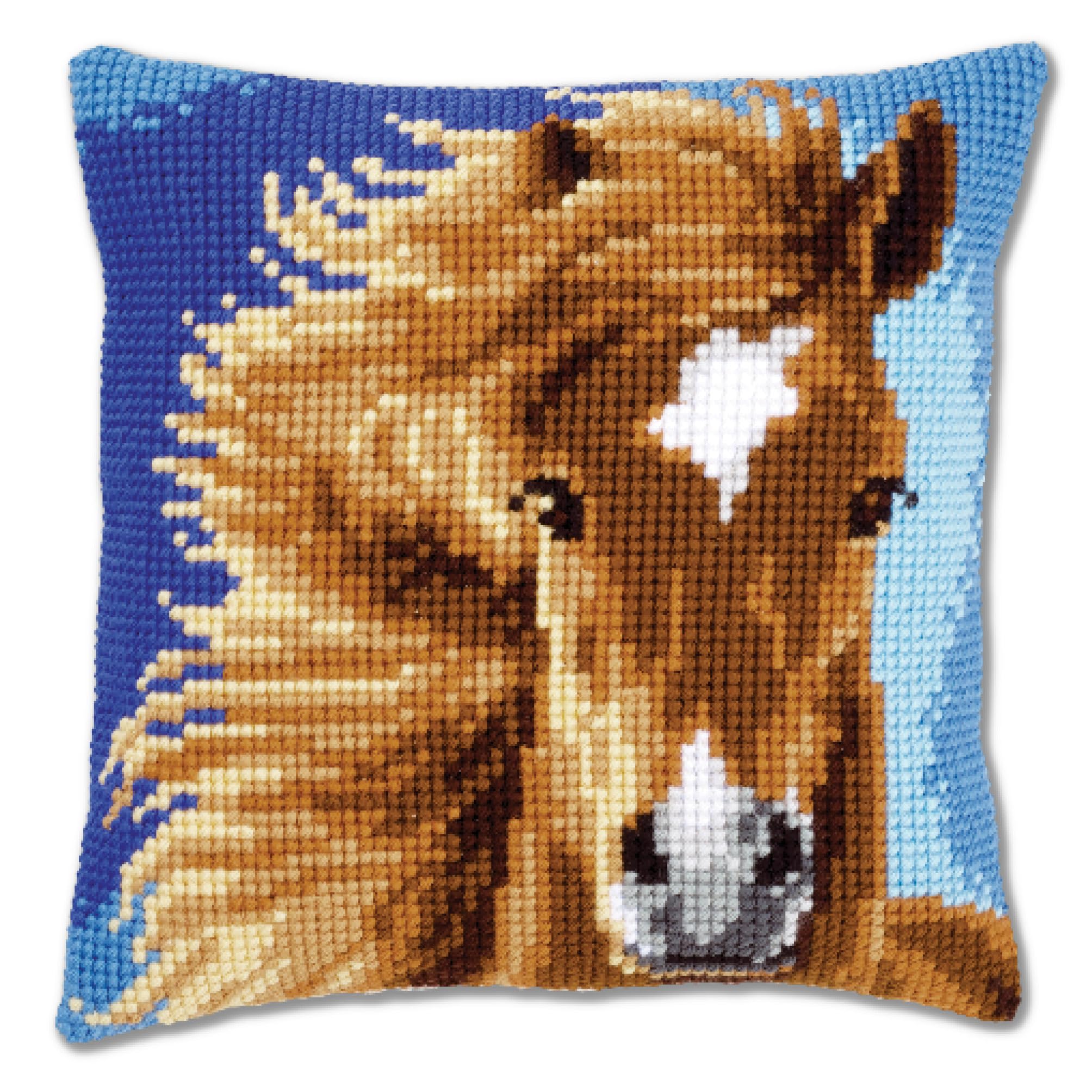 Cuscino: Cavalli Al Chiaro Di Luna Da Vervaco - Cuscini - Kit Punto Croce Kit - Casa Cenina - Foto 7