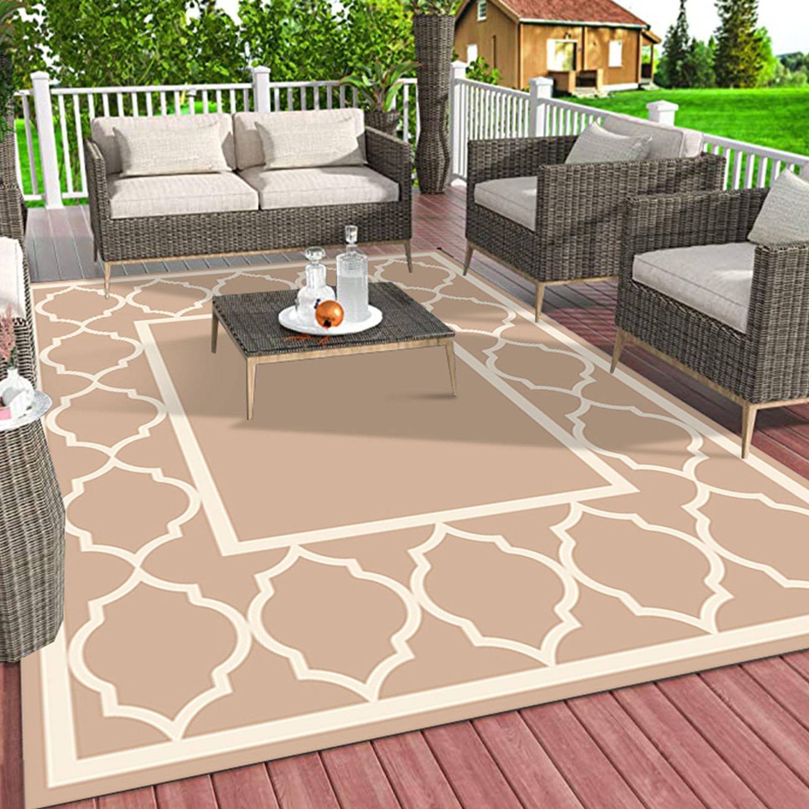 APGLSXY Carpet Sun Resistant Area Rug Perfect for Camping Deck Backyard Garden Balconys Homes Decors Washable Picnics Blanket