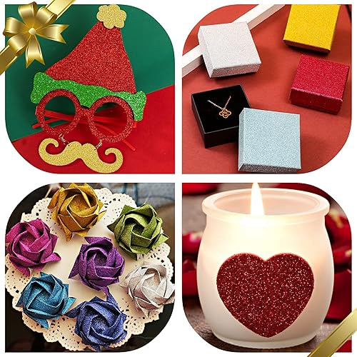 Miniatura 47 de 24 hojas de papel de cartulina con purpurina blanca, papel brillante A4 de primera calidad para álbumes de recortes, proyectos de bricolaje, Blanco