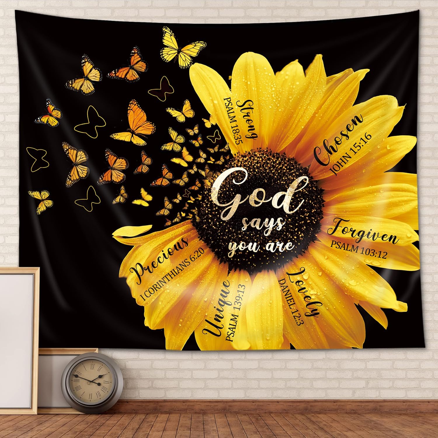 トップス house on the hill Yellow flower 80cm Amazon.com: AMBZEK Black Yellow Sunflower Tapestry 51Hx59W Inch