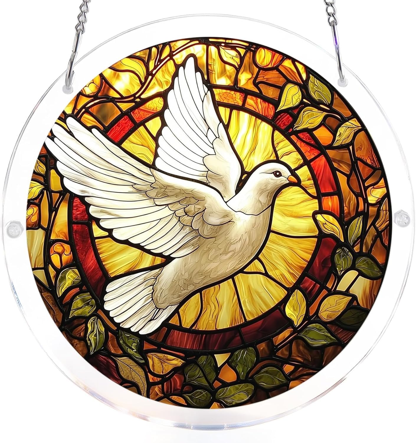 Peace Dove Acrylic Jigsaw Puzzles Suncatcher, 7.4 Inch Window Hanging Suncatcher Acrylic Puzzle, DIY Home Decor Art Gift
