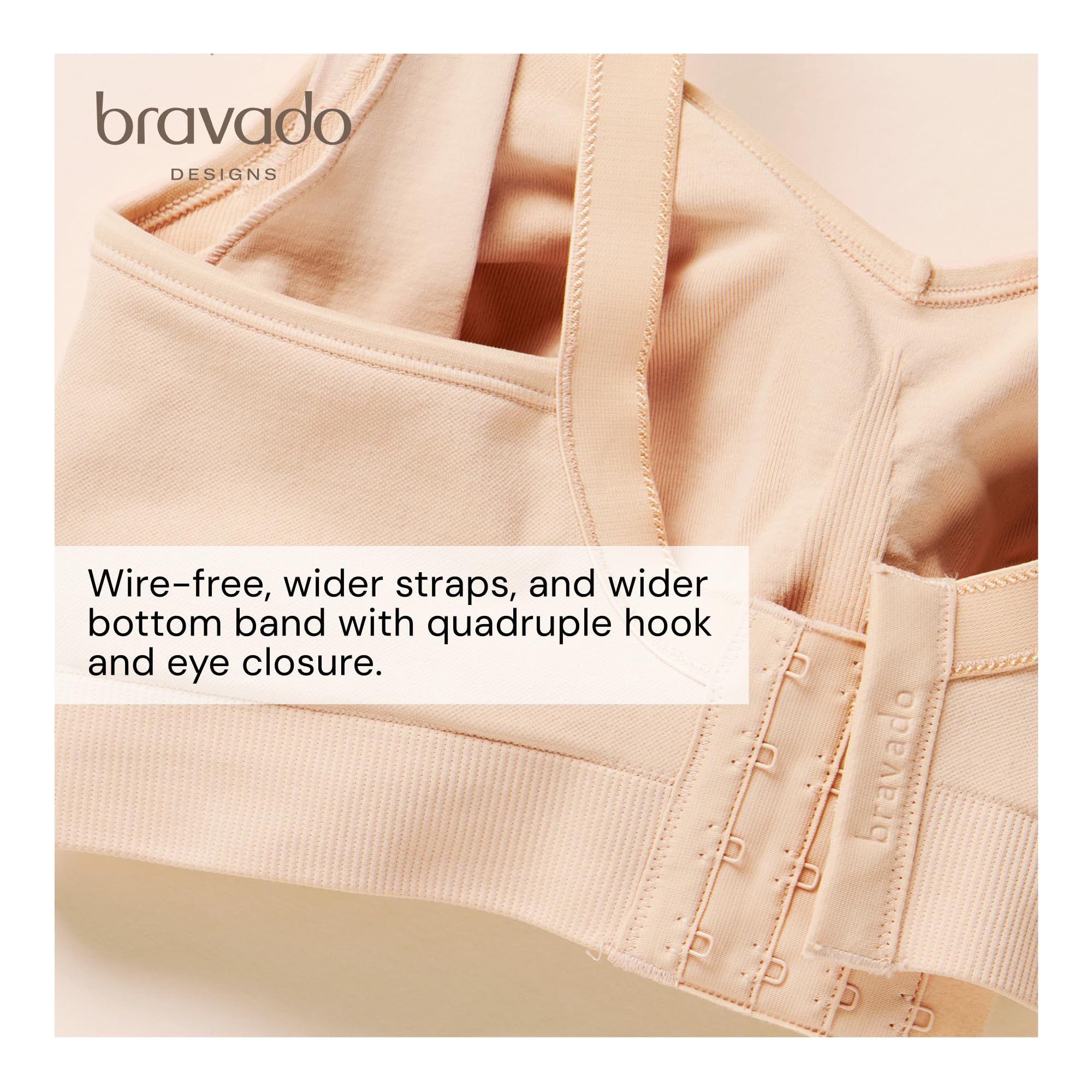 BRAVADO! DESIGNS Body Silk Seamless Brassière de maternité et d'allaitement sans Fil | Bonnet A, B, C, D, DD/E, DDD/F