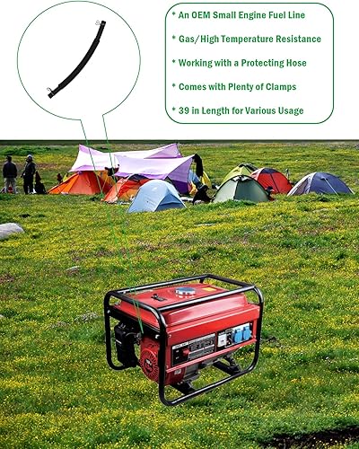 Miniatura 2 de YAMAKATO Kit de línea de combustible generador 3/16 para motor pequeño Champion Honda Predator Coleman Generac Mini Bike w/Abrazaderas