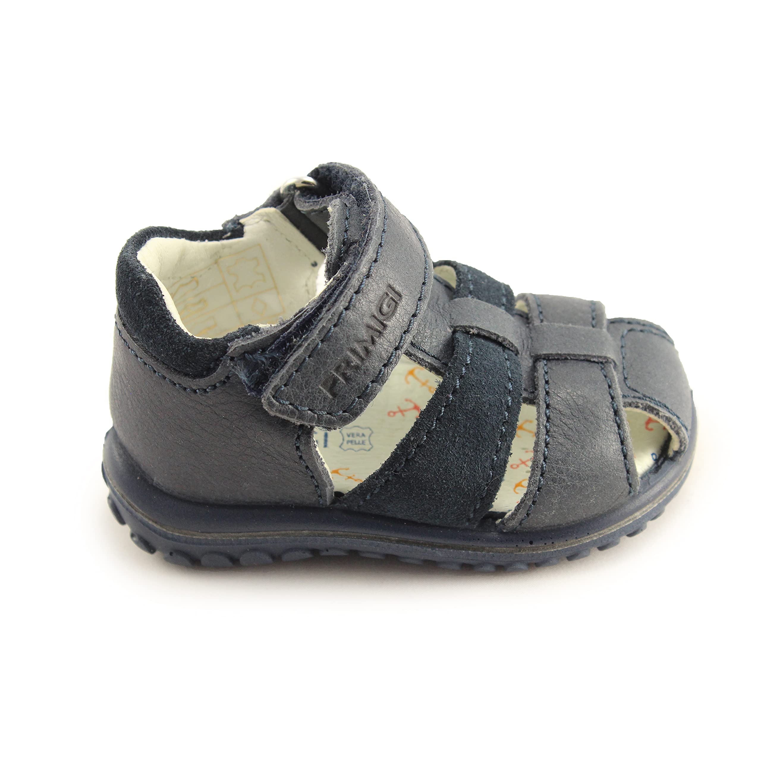 Primigi Boys Closed Toe Leather Sandals with Arch, Ankle, and Orthopedic Support Navy 18 3378266