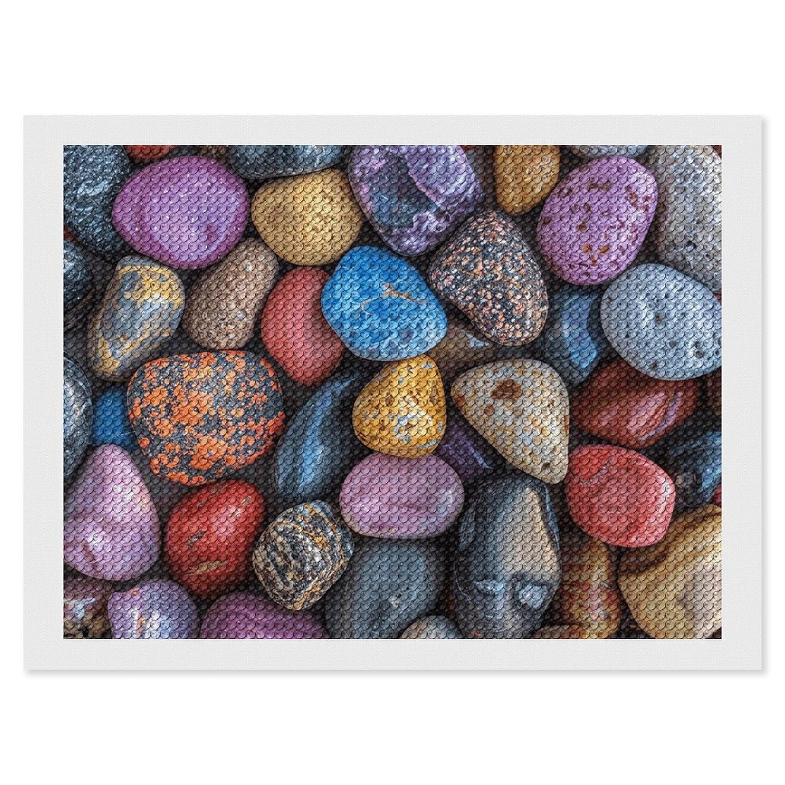 Kit peinture diamant 5D rochers avec toile numérotée haute définition 30x40 cm - 8