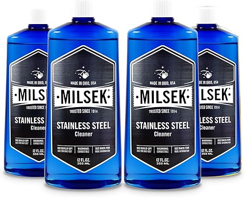 Milsek Limpiador de acero inoxidable, suministros de limpieza multiusos para electrodomésticos del hogar y cocina, fregadero, estufa, lavavajillas,