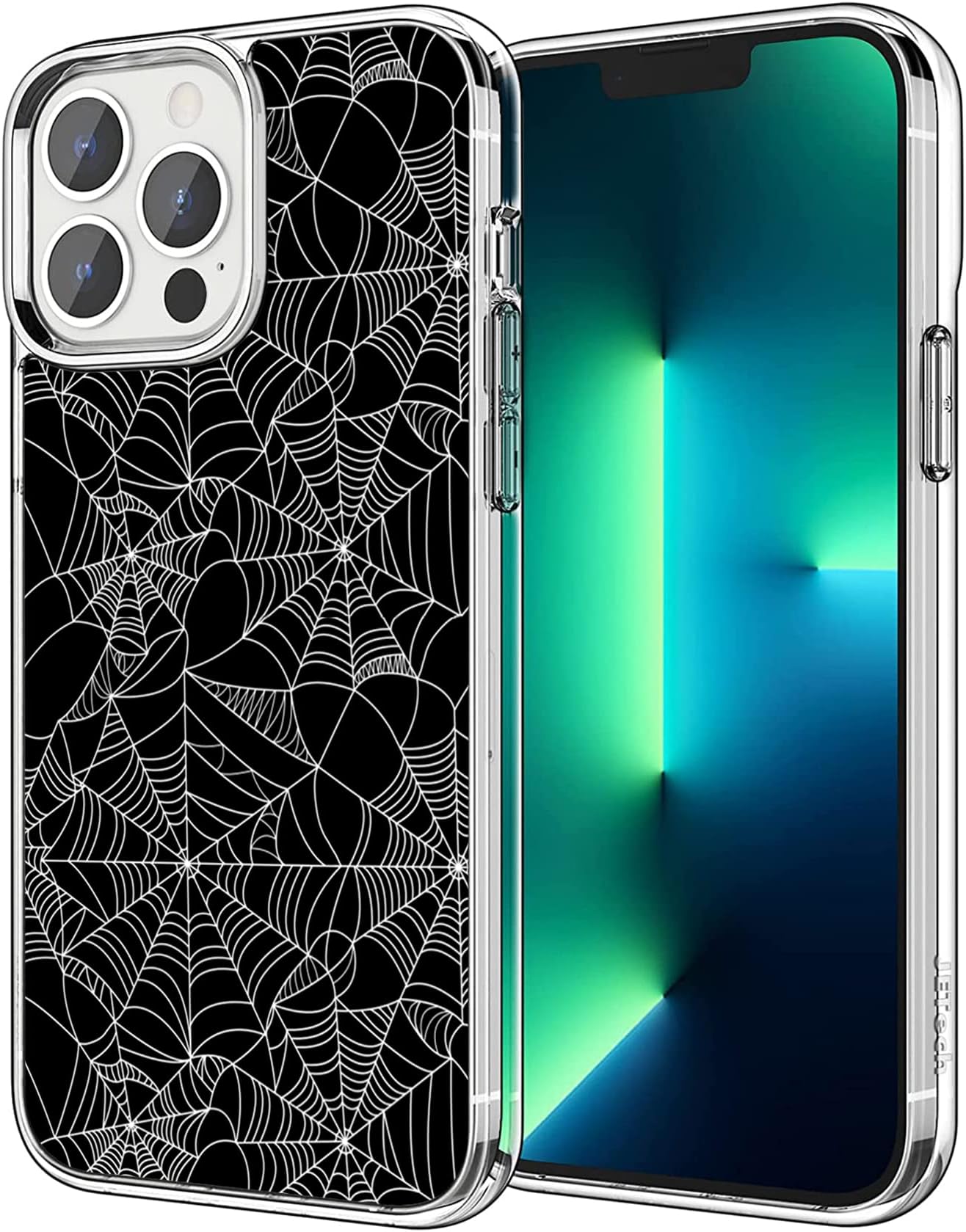 NINGPIYAYA Compatible with iPhone 11 Case, Cool Spider Web Clear Case Sotf TPU Shockproof Protective Cover Case