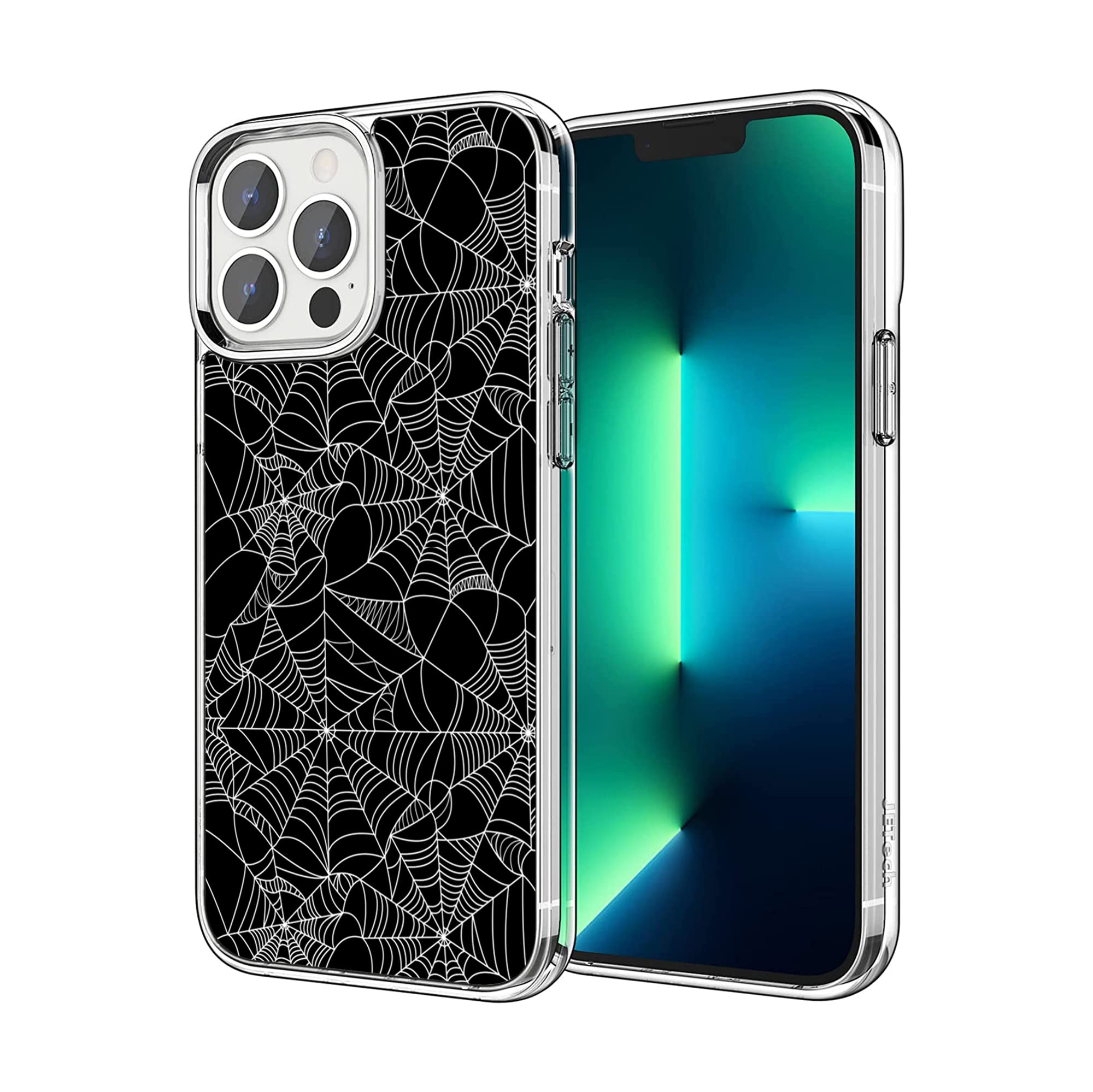 NINGPIYAYA Compatible with iPhone 11 Case, Cool Spider Web Clear Case Sotf TPU Shockproof Protective Cover Case