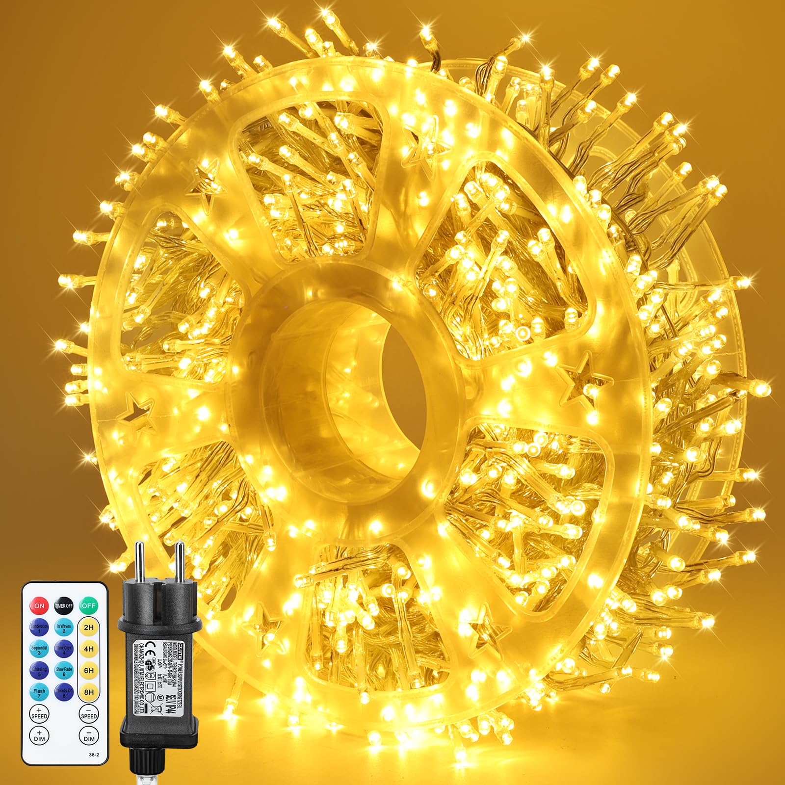 MAGGIFT 20M 1000 LED Cluster Weihnachten Lichterkette mit Fernbedienung