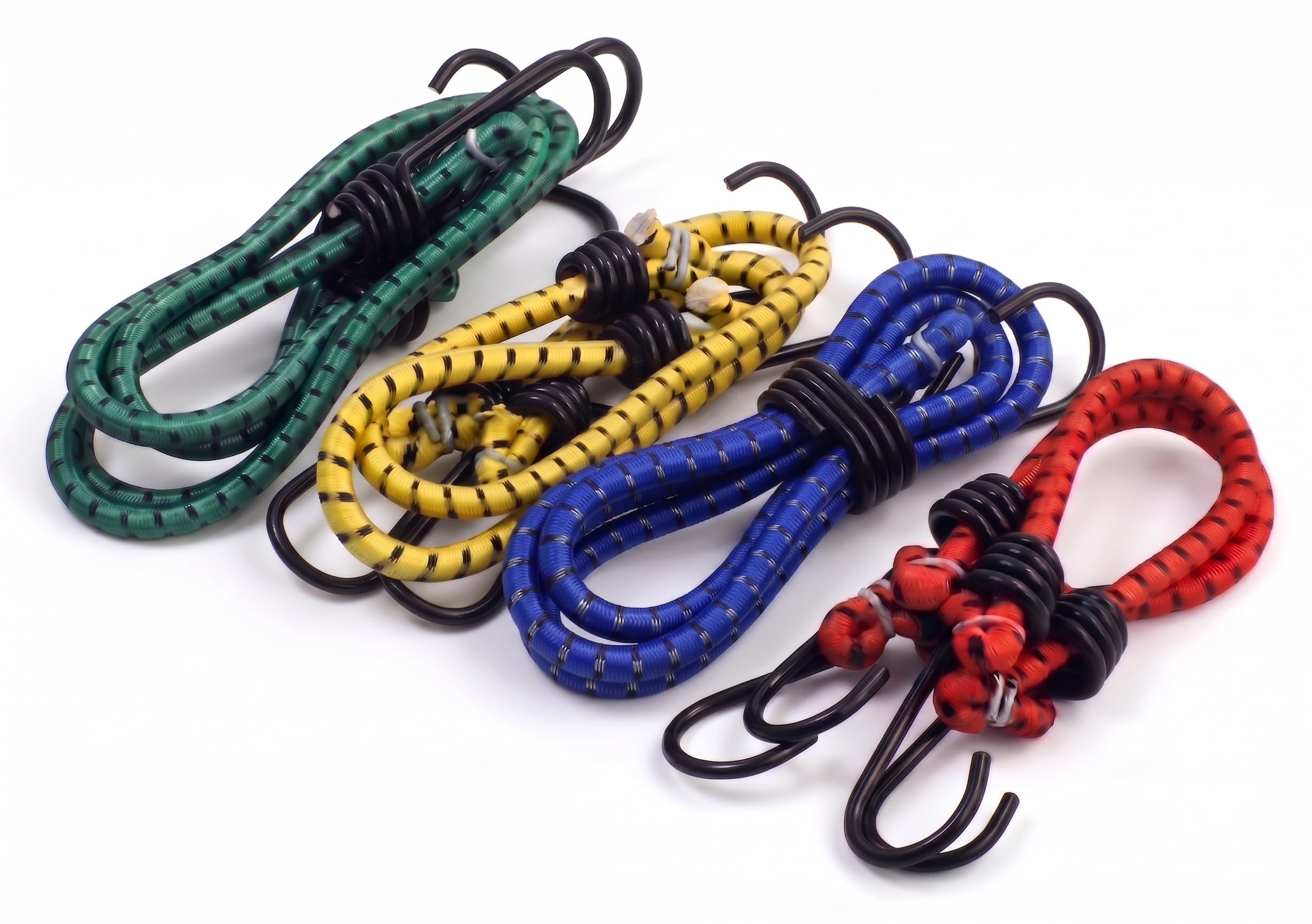 4 Feet Length (Pack of 4) High Strength Elastic Flat Bungee/Shock Cord Luggage Tying Rope with Hooks for Motorcycle, Bike Luggage Packaging-image-19