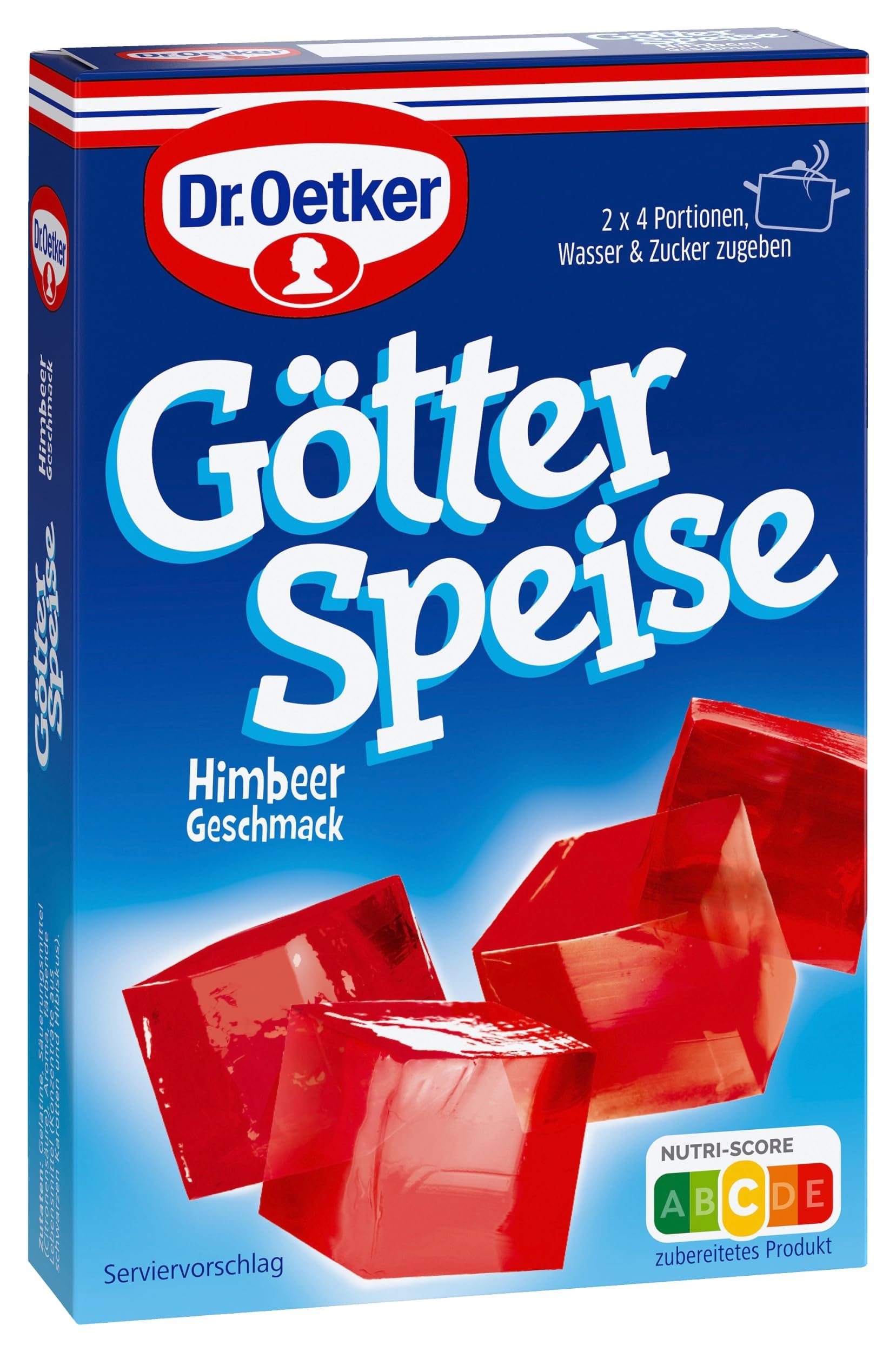 Dr. Oetker Götterspeise zum Kochen Himbeer-Geschmack, 16er Pack Dessertpulver für Wackelpudding mit Himbeer-Geschmack, 16 x 26,8 g