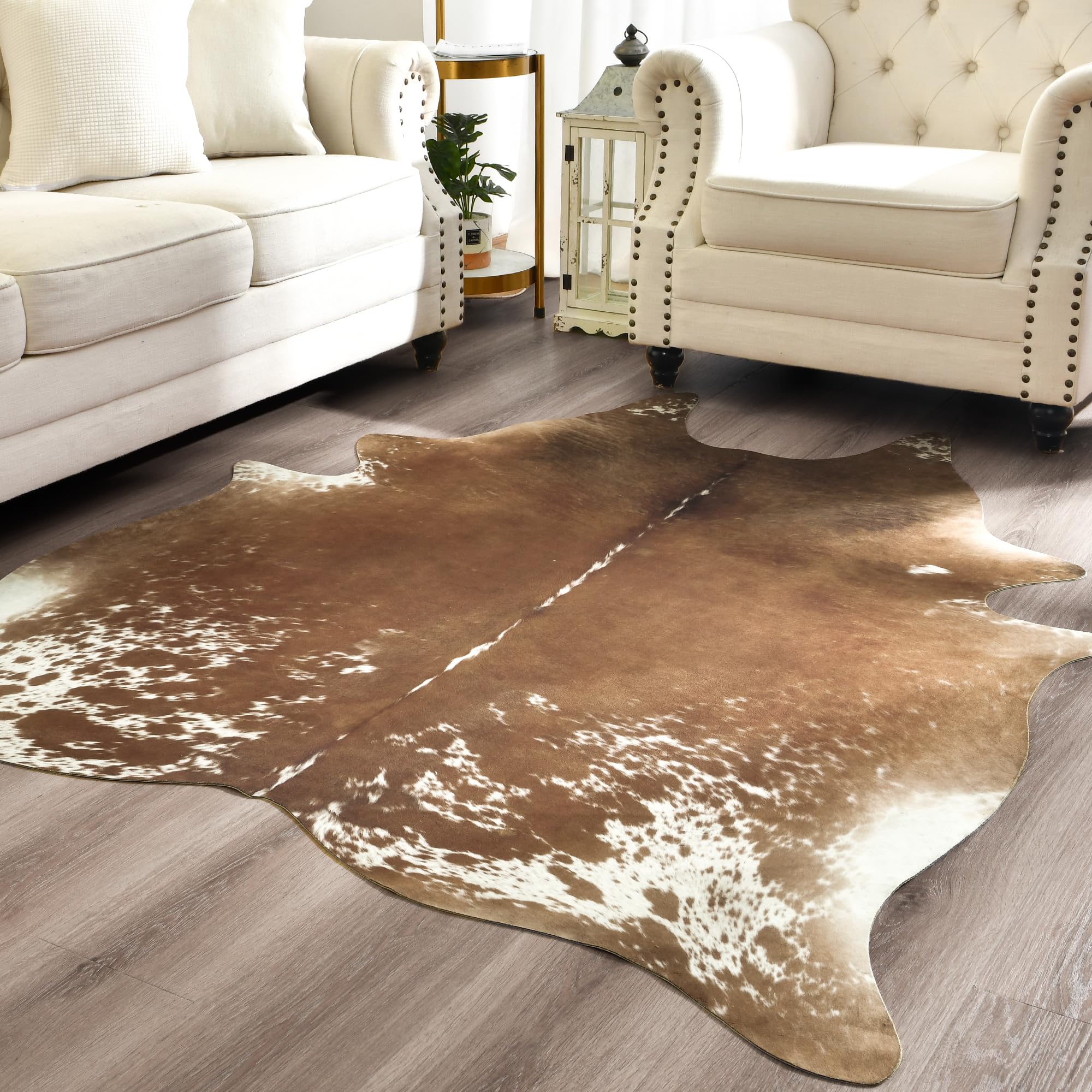 Tapis imprimé vache Easycozy 20x25 faux cuir décoration salon