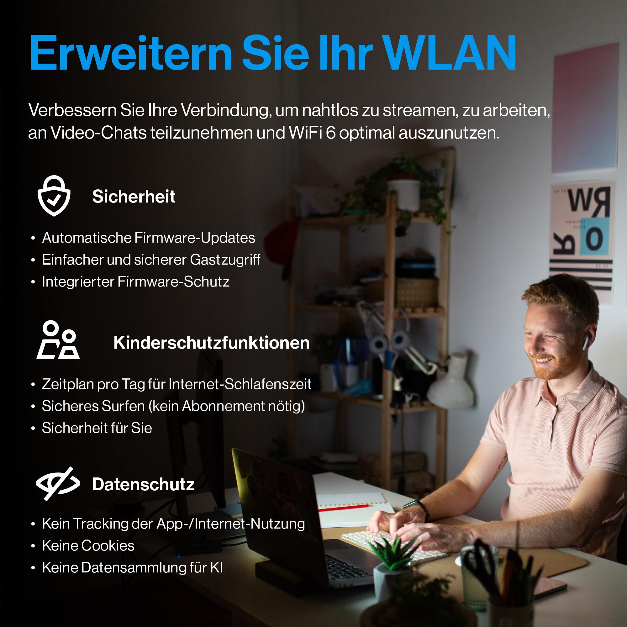 Linksys Velop Micro 6 Dual-Band Mesh-WLAN-System - WiFi 6-Router mit bis zu 3 Gbit/s für 465 m² und 150+ Geräte - ersetzt Internet Router und Extender, 3er Pack