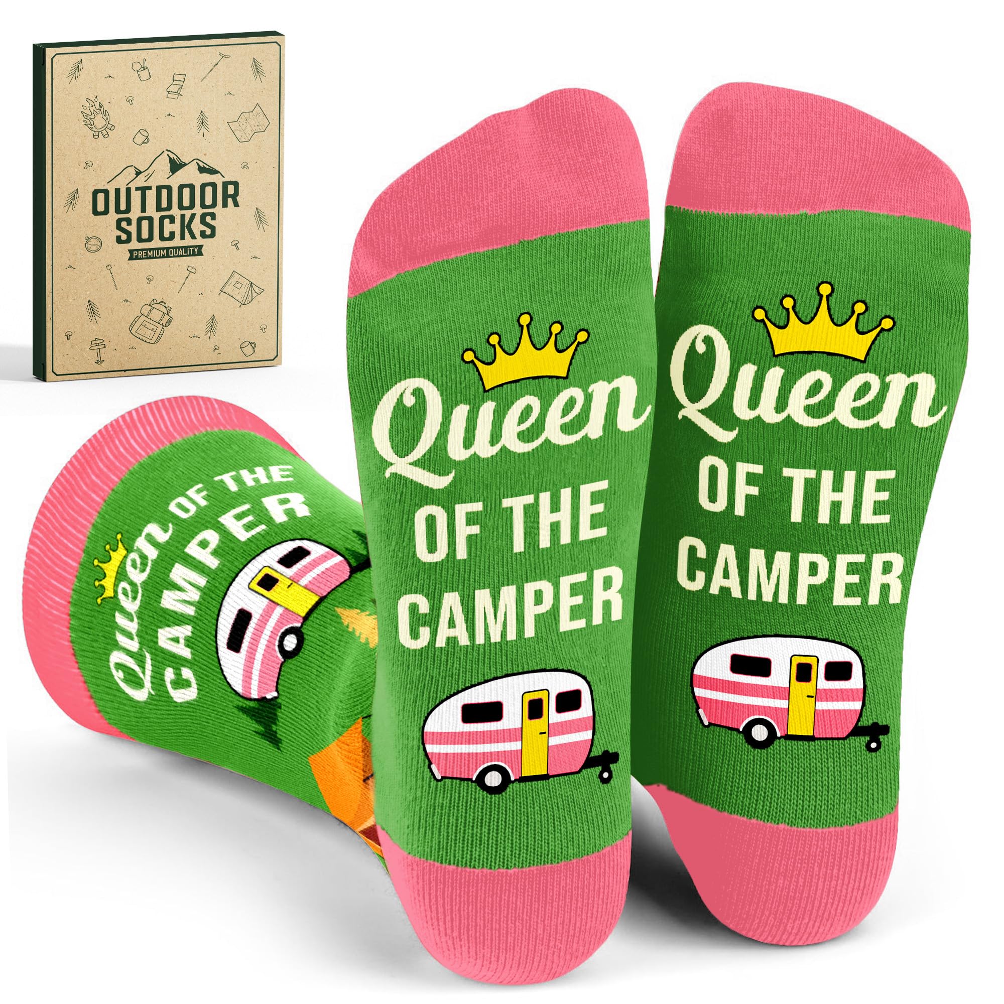 Photo 1 of Gifts for Men - Funny Camping Socks for Men and Women, Unique Gifts for Campers – Perfect Camping Essentials, Accessories, and Stocking Stuffers – Funny Christmas Socks and Camper Must-Haves