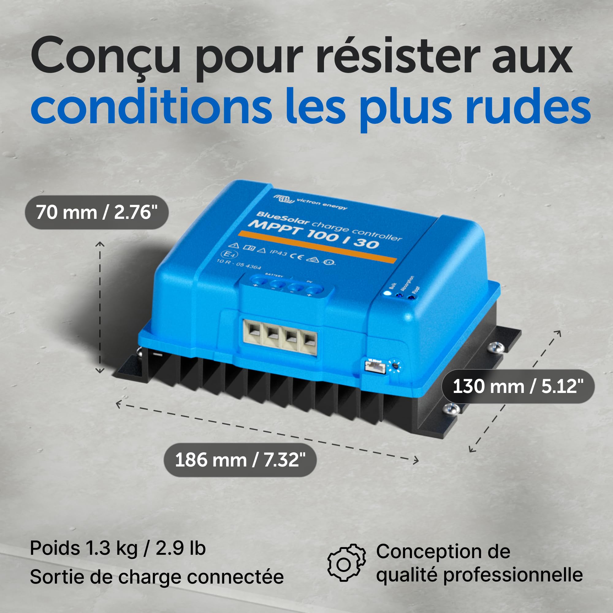 Victron Energy BlueSolar MPPT 100V 30 amp 12/24-Volt Contrôleur de Charge Solaire