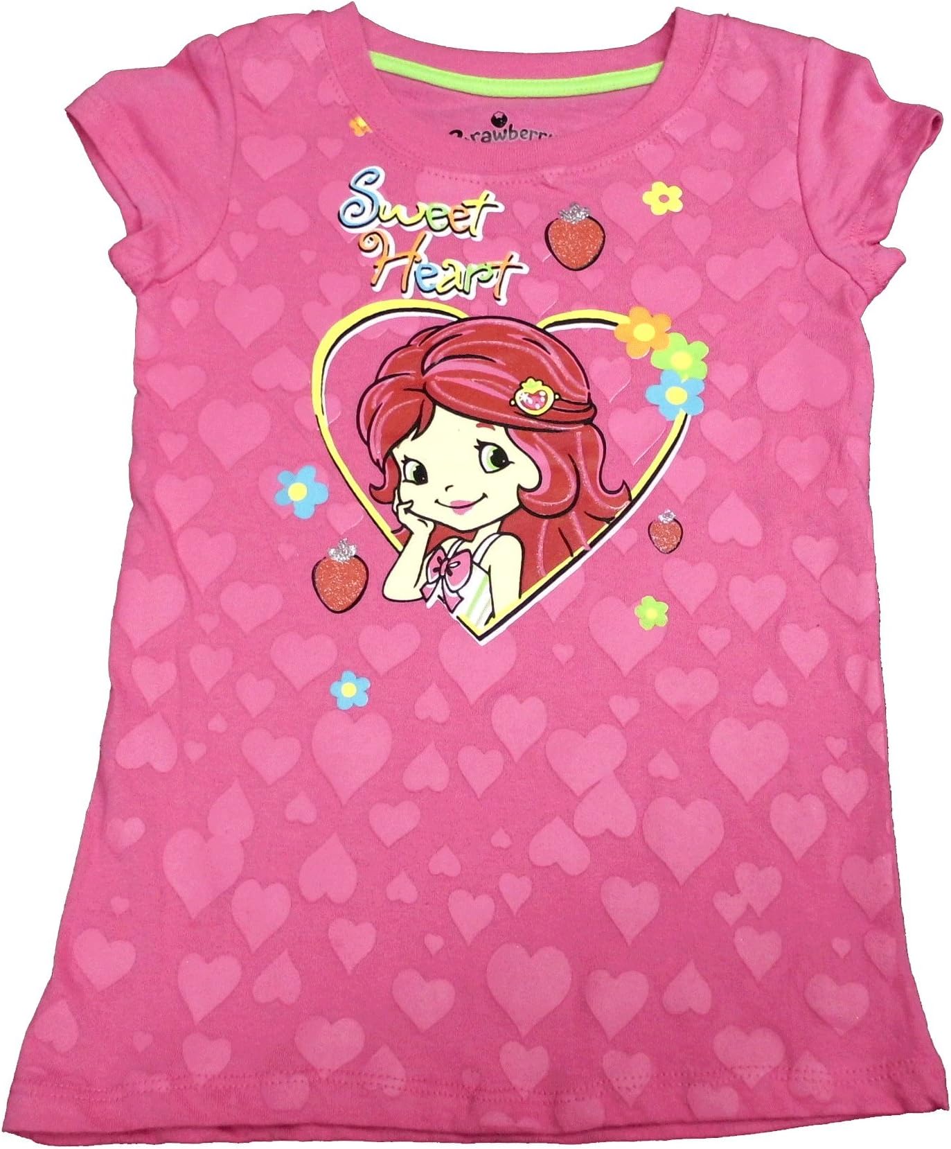 Strawberry Shortcake Little Girls' Short Sleeve Shirt Pink Tee Shirt