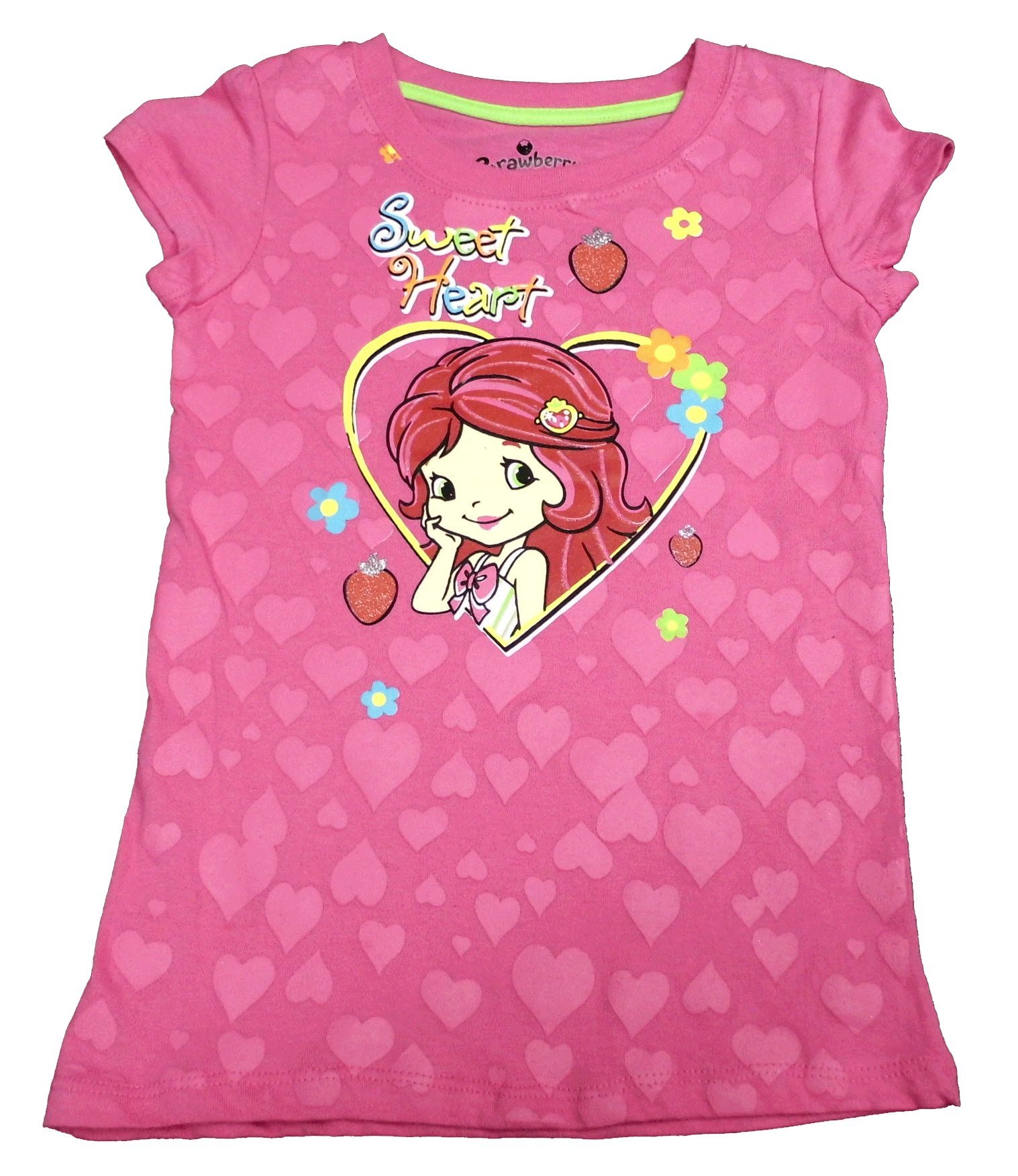 Strawberry Shortcake Little Girls' Short Sleeve Shirt Pink Tee Shirt