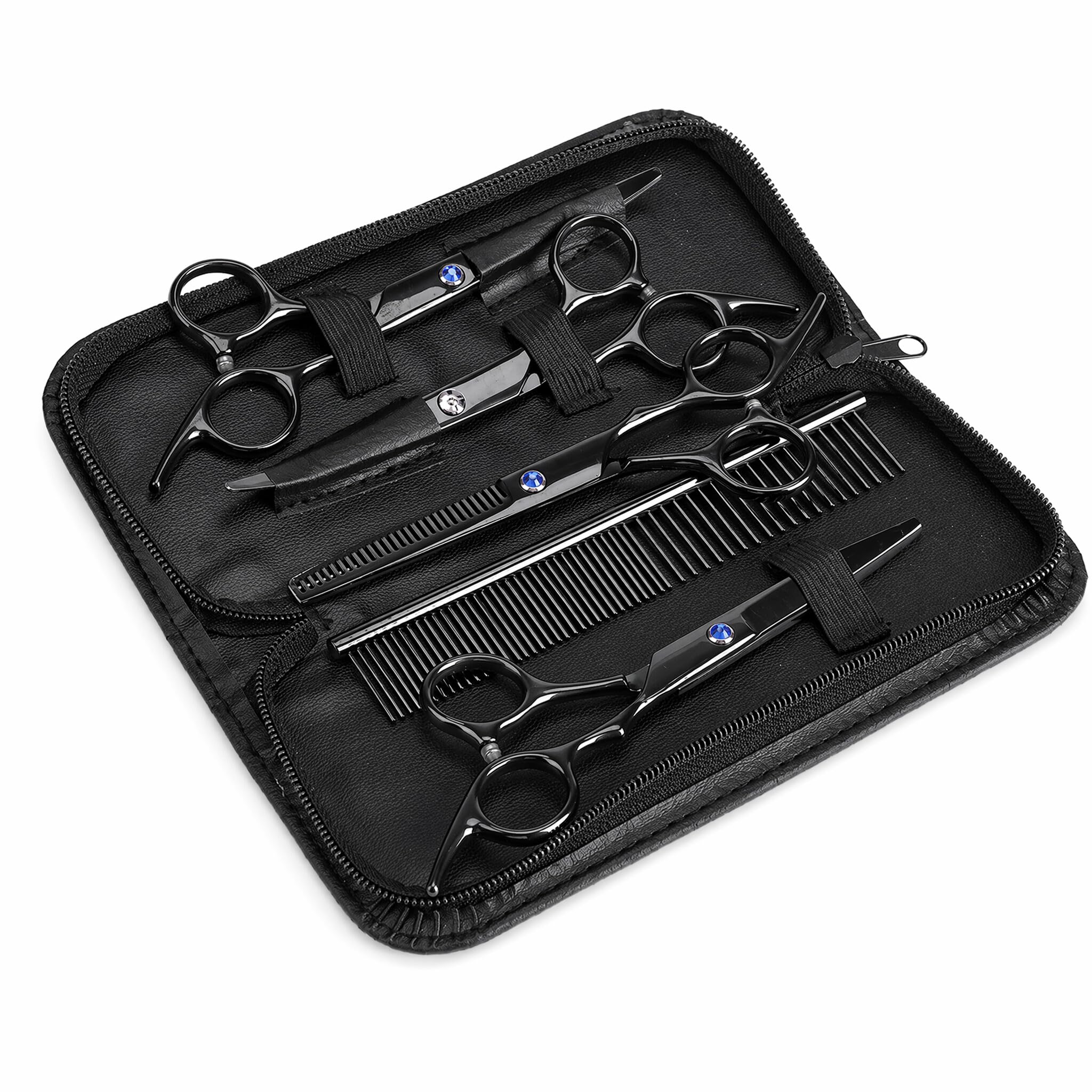 Kit de Ciseaux de Toilettage pour Animaux, Purple Dragon - Parfait pour Chats et Chiens, Poils Courts et Longs, Ensemble de Coiffure Professionnel