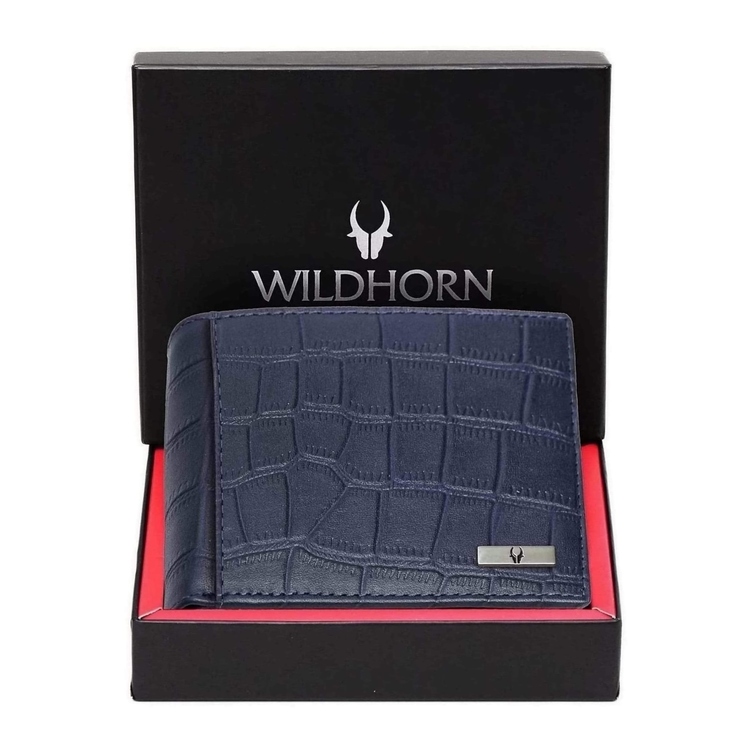 WildHorn Rfid Protected Leather Wallet For Men, Blue