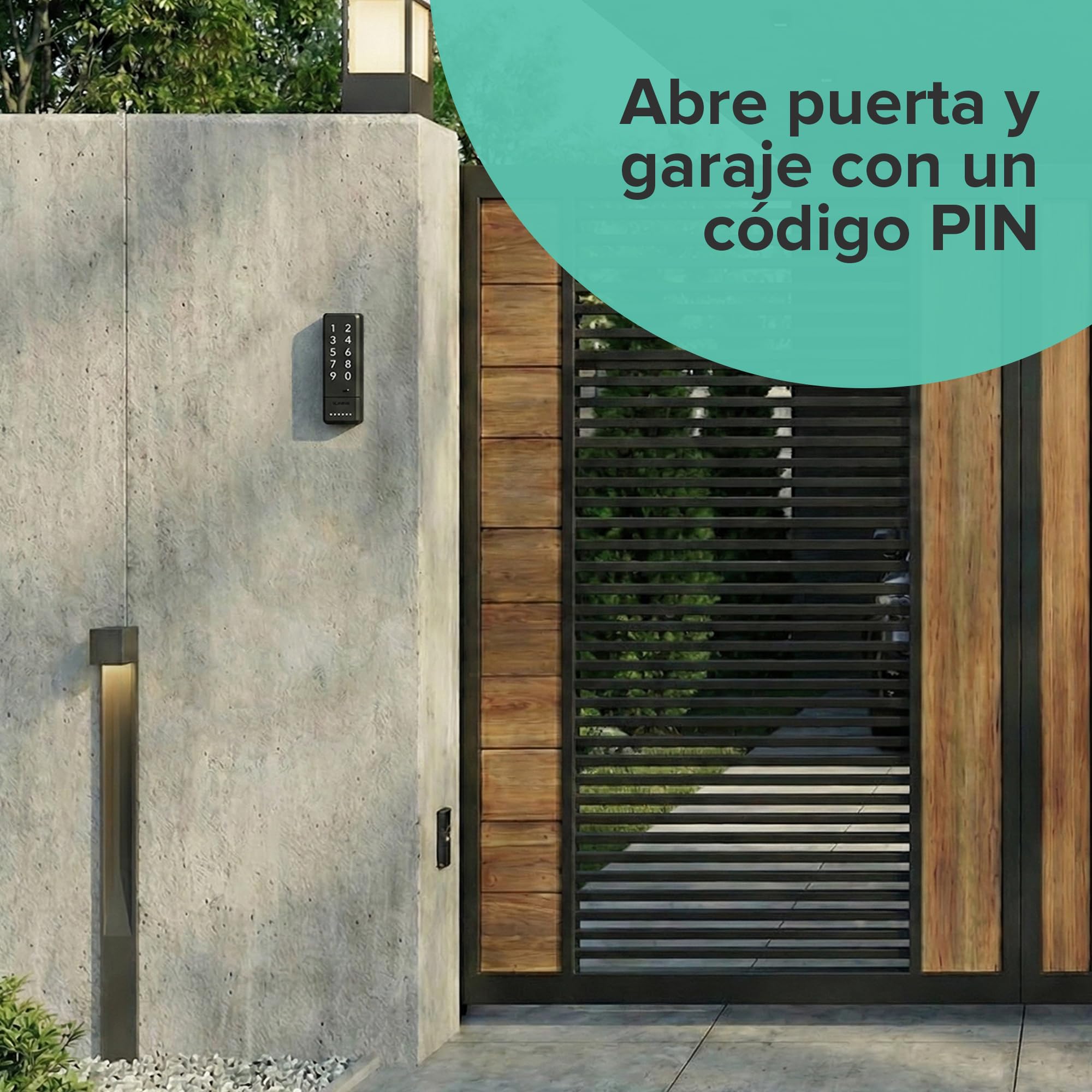 1Control Teclado inteligente inalámbrico para abrir con código PIN para puertas de garaje y basculantes controladas por mando a distancia, inalámbrico y Bluetooth, 2 puertas y 4 pines, fabricado en