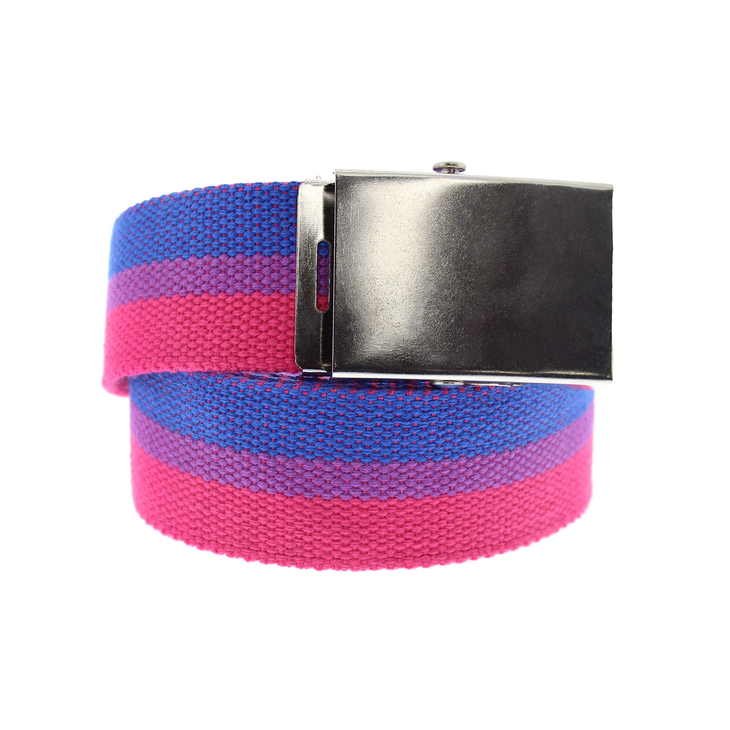 Zac's Alter Ego Gay Pride Festival Equality Bisexual Webbing Canvas Belt with Slider Buckle
