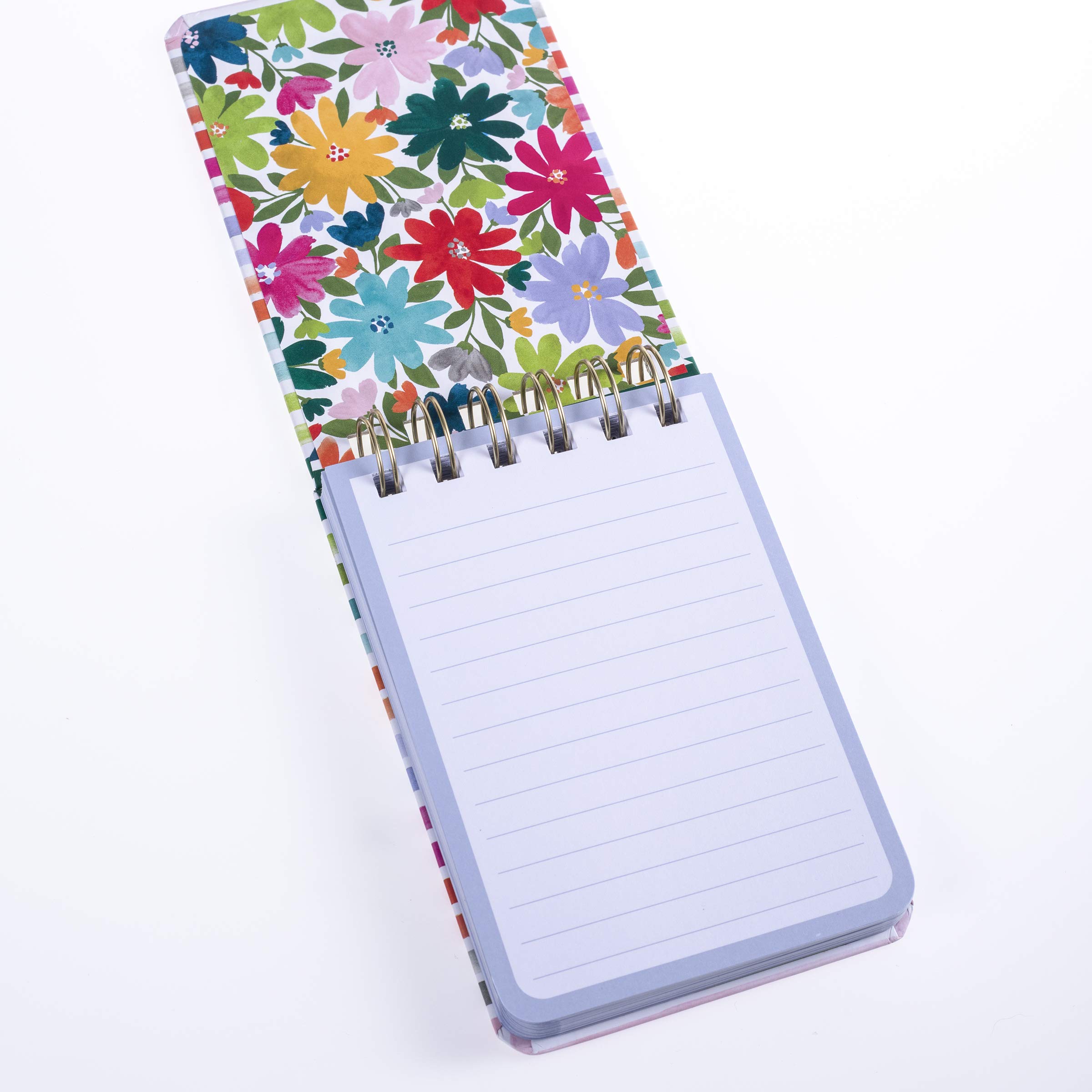 Bright Floral Petite Journal - 3.5x5.5 Inch Spiral Notebook With 200 Pages, Gold Foil Cover