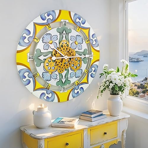 Miniatura 5 de ImprovingLife El Reloj de Pared The Gears Clock Colección Italia con Engranajes Móviles (Minori, 24 pulgadas redondas)