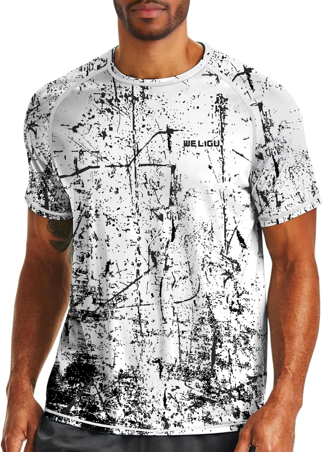 Men's Rashguard Swim Shirt Short Sleeve UPF 50+ Sun Protection Shirt SPF Quick Dry Water Lightweight Shirt - Image 3