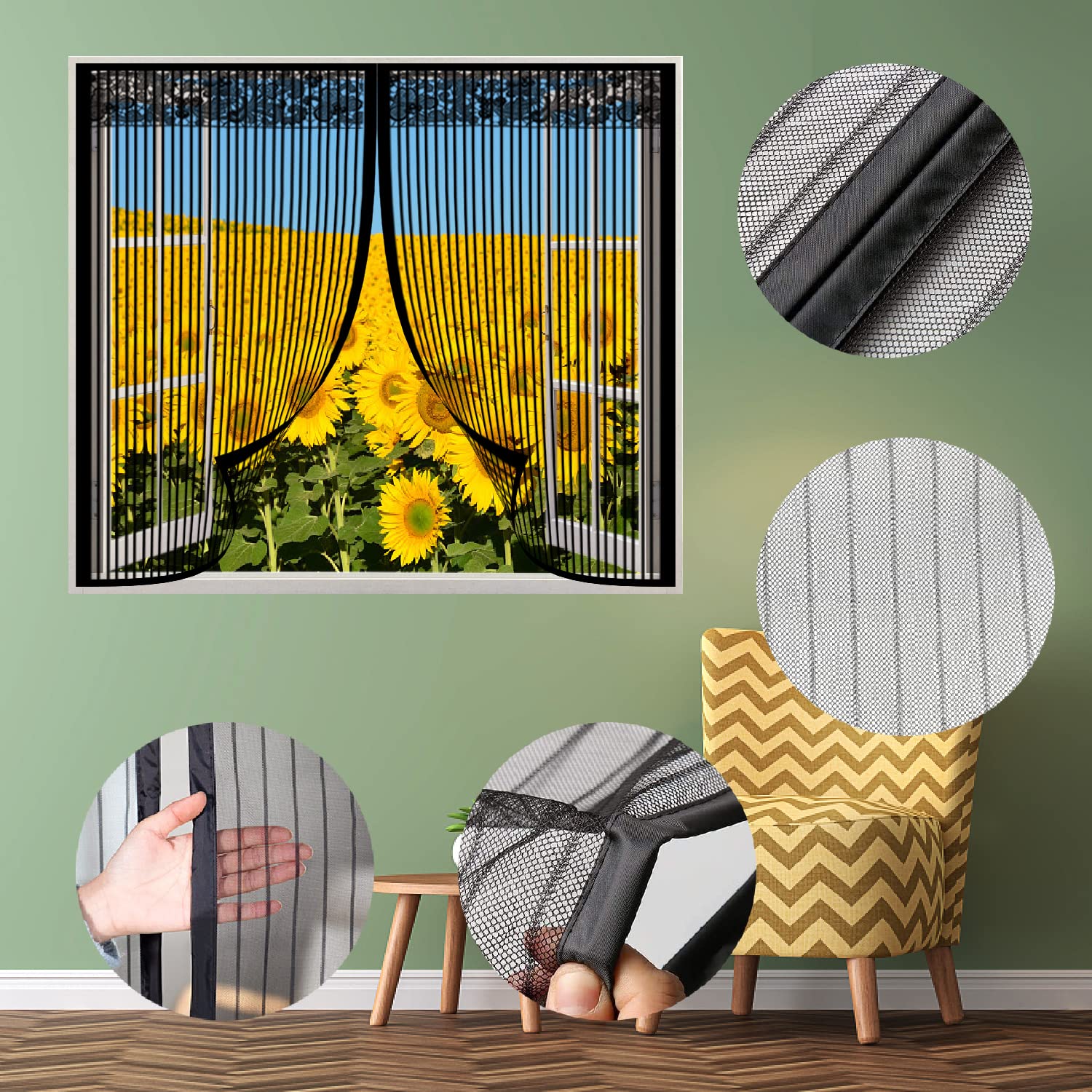 Magnet-Fliegengitter Für Fenster & Türen – Selbstklebend, Ohne Bohren, 140x190 Cm