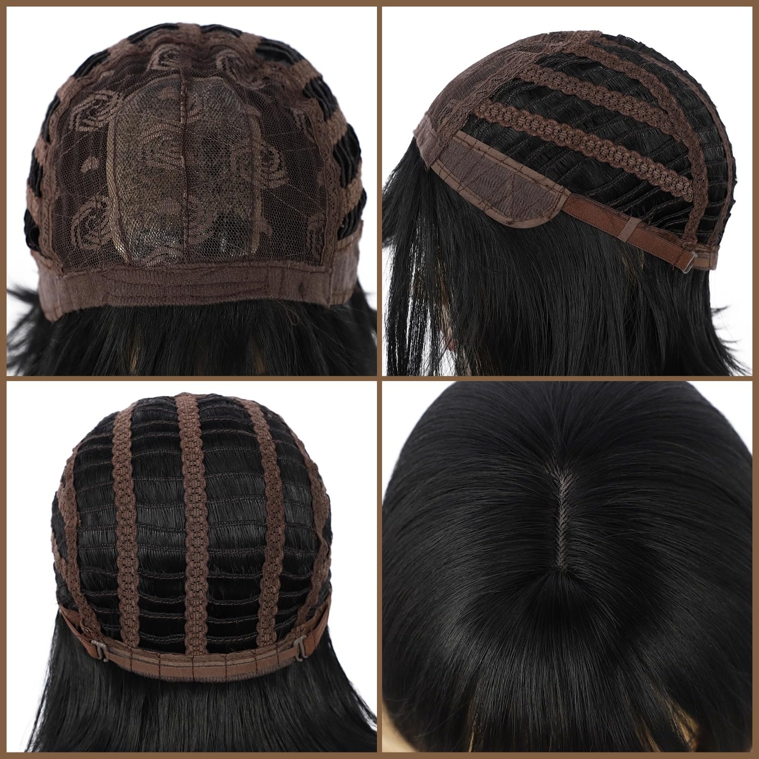 Sapphirewigs Czarne peruki bob dla kobiet z grzywką, krótka, naturalnie wyglądająca, 30 cm