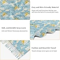 Vista 4 de bonita cachemira sentir invierno bufandas cálidas para navidad retro cielo sol olas chalinas para mujer de frio