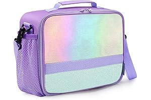 Cerbonny Little Girl's Lunch Bag: Crystal Purple Perfection for School and Beyond