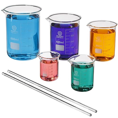 Miniatura 6 de Juego de vasos de vidrio, suministros para el aula de ciencia, química, vidrio de borosilicato, equipo de investigación para laboratorios