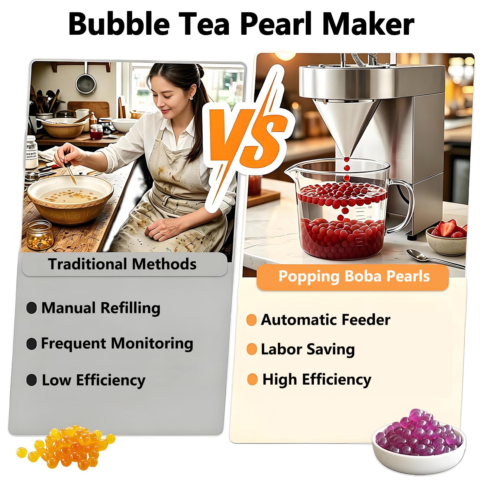 Maszyna Do Produkcji Kulek Popping Boba I Perełek Z Tapioki Do Bubble Tea – Urządzenie Z Regulacją Rozmiaru I Prędkości, Idealne Do Bubble Tea, Smoothie, Mrożonych Jogurtów I Deserów
