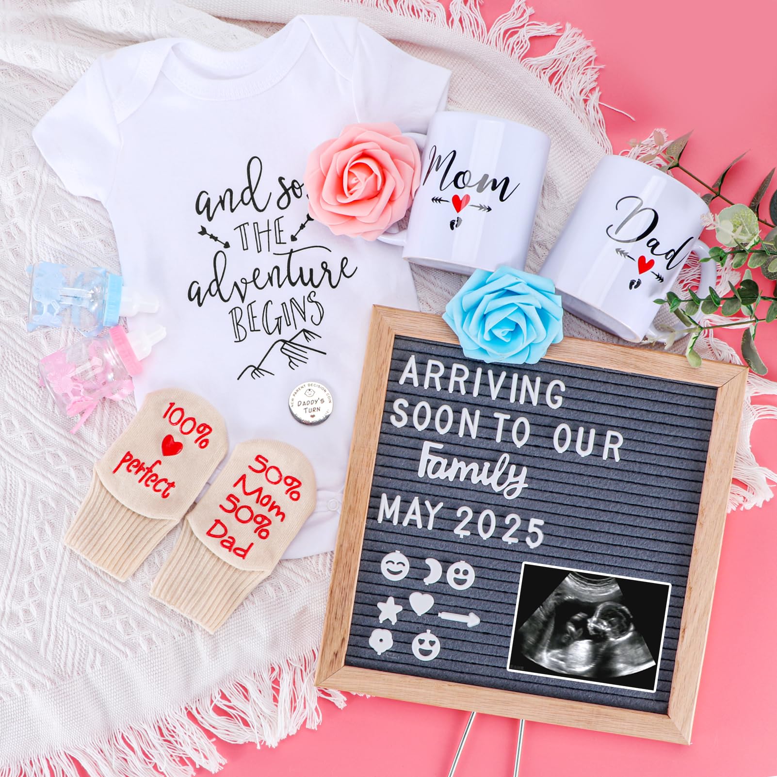 LIAVOEIZ Gift for New Parents-New Mom Gifts for Women- Announcements Pregnancy Gifts for First Time Moms, Gender Reveal Gifts Basket for New Parents