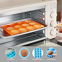 Vista 4 de 2PCS Silicone Oreo Molds, LCCOWOT 12 Cavity Cookie Chocolate Round Silicone Mold, Baking Mold for Chocolate, Oreo, Cookie, Cany, Mini Cake