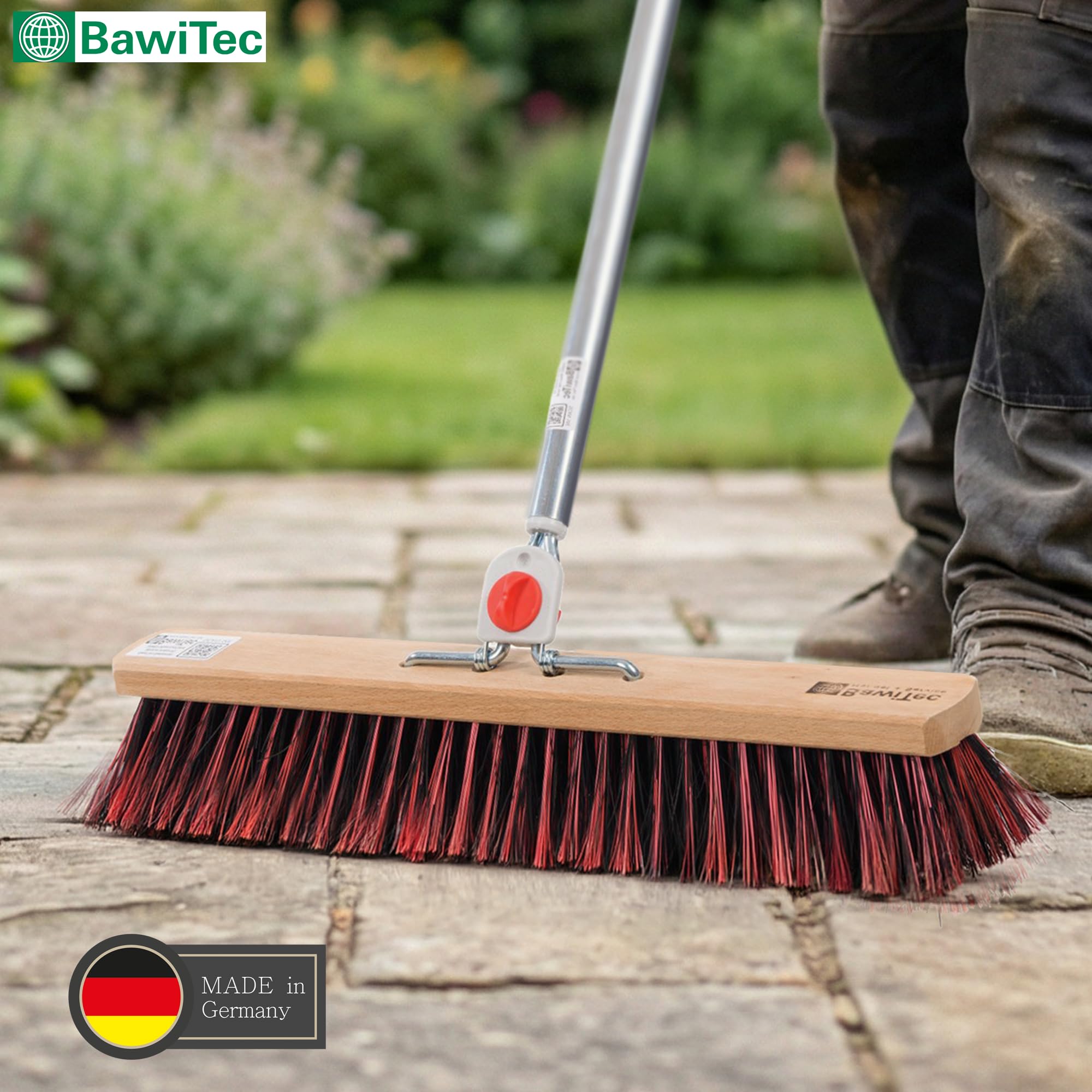 Profi Besen ArengaMix 40cm mit 4-Loch-System Alustiel Stiel Straßenbesen
