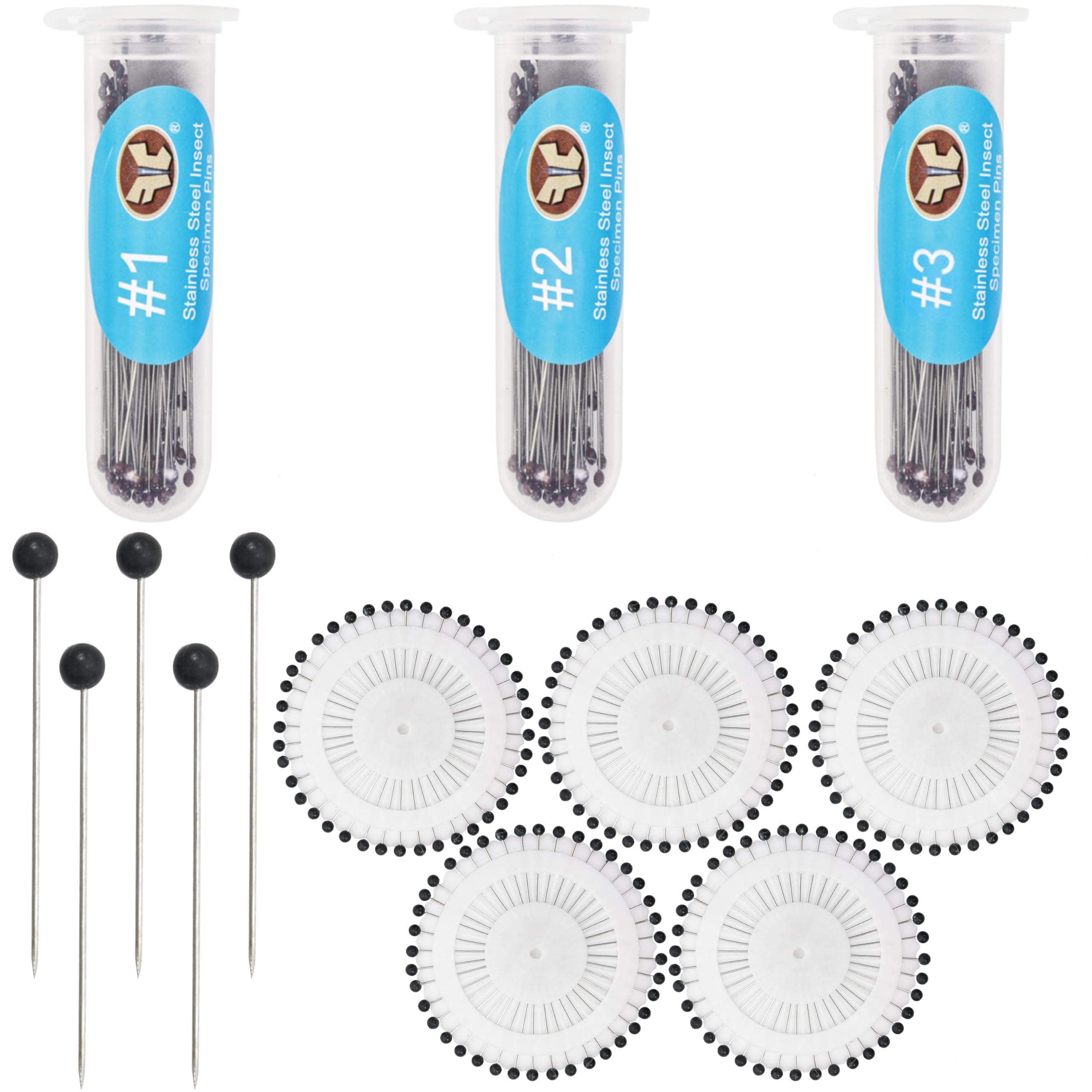 YTaraHub 304 Stainless Steel Insect Pins – 300pcs Entomology Specimen Needles & 200 Bead Needles for Insect Specimen, Butterfly Collection, School Lab