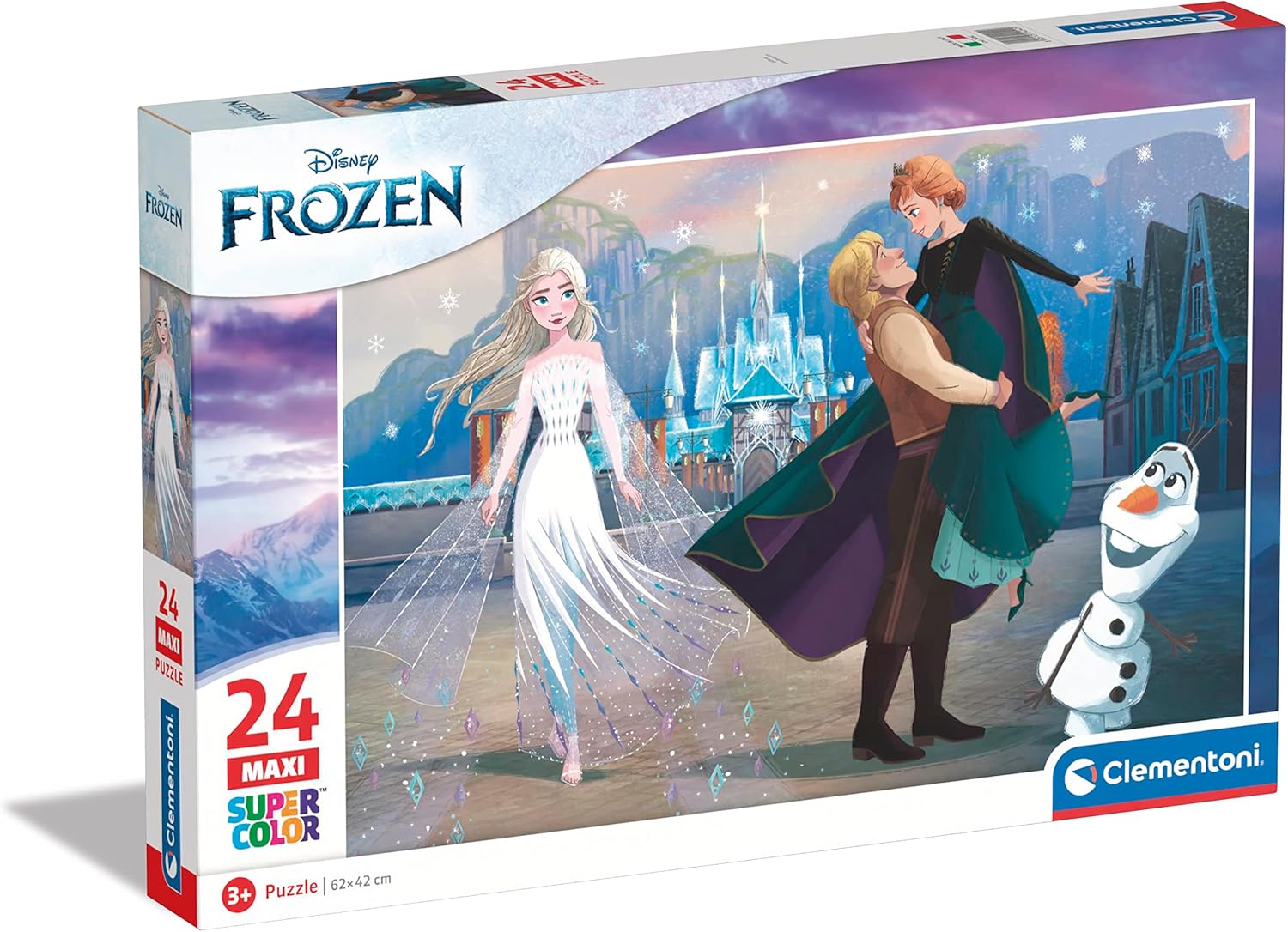 Clementoni - 24242 - Supercolor Puzzle - Disney Frozen - 24 Maxi Pieces, Jigsaw Puzzle for Kids Age 3, Puzzle Cartoon, Made in Italy