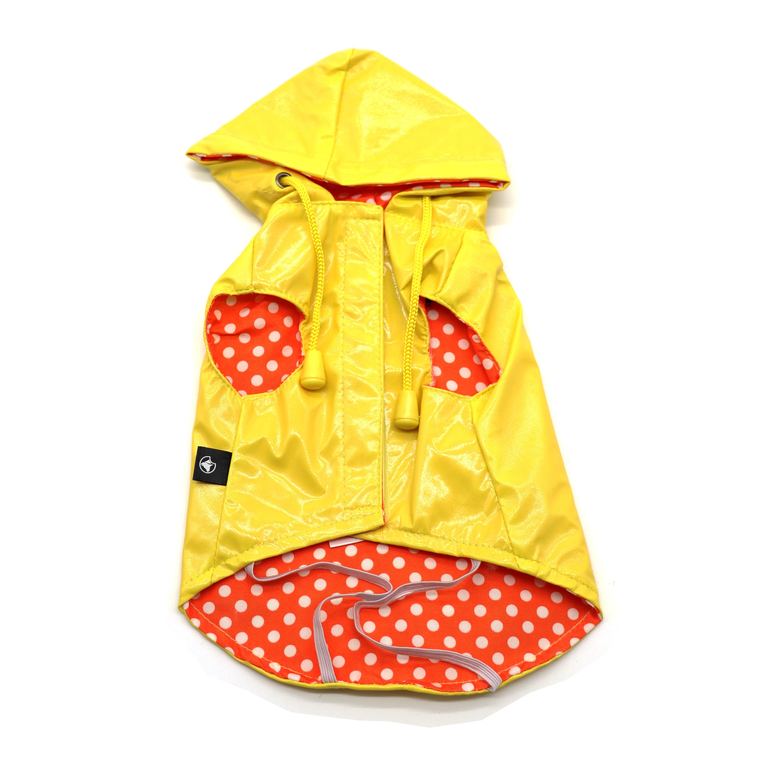 Croci Raindrop Lemon Raincoat for Small Medium Dogs Windproof Coat Hooded Jacket with Leash Hole Yellow Size 40cm - Image 2