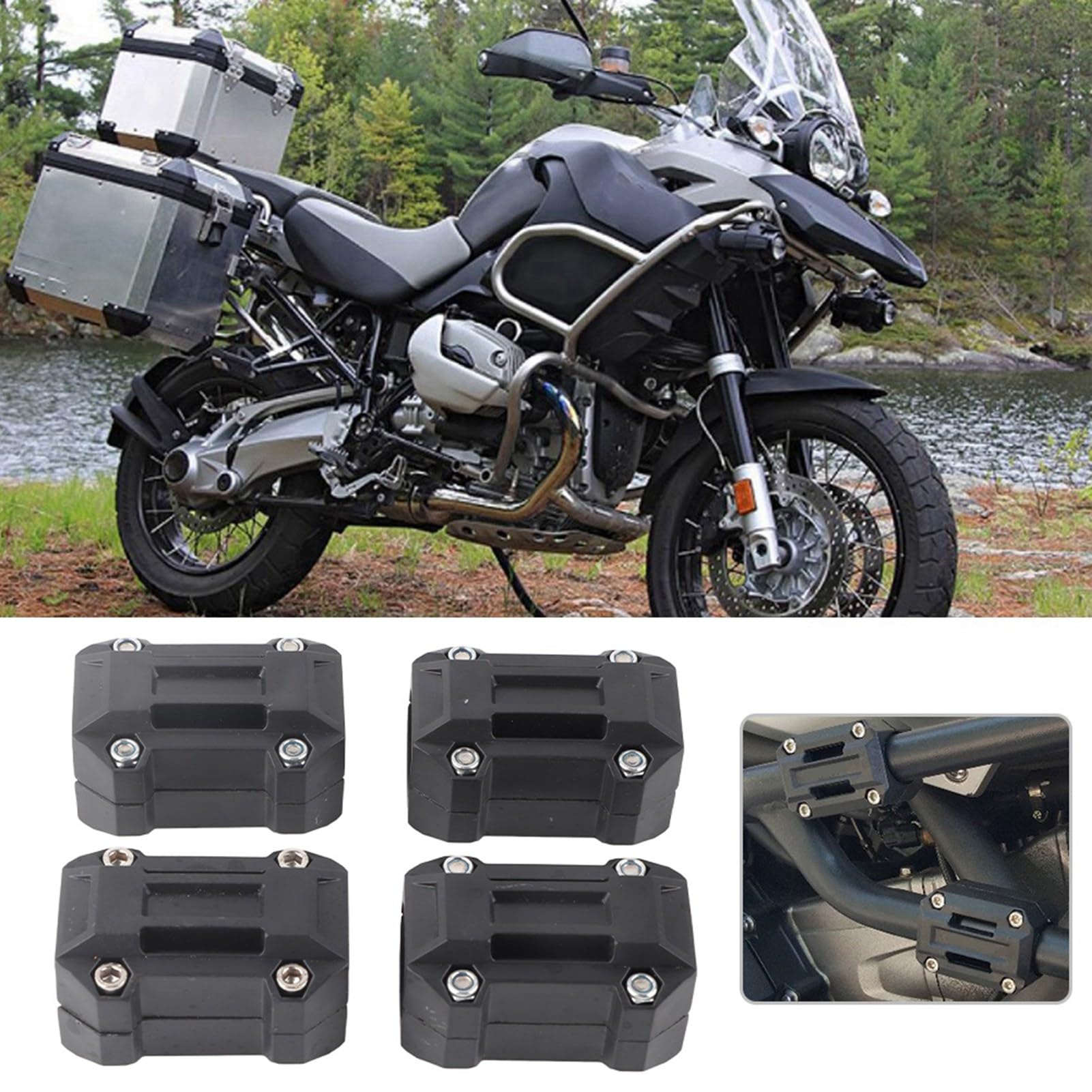 2 pary bloków zderzaka motocykla, blok silnika 3 osłona ochronna dekoracja 22/25/28 mm pasuje do R1200GS R1150GS