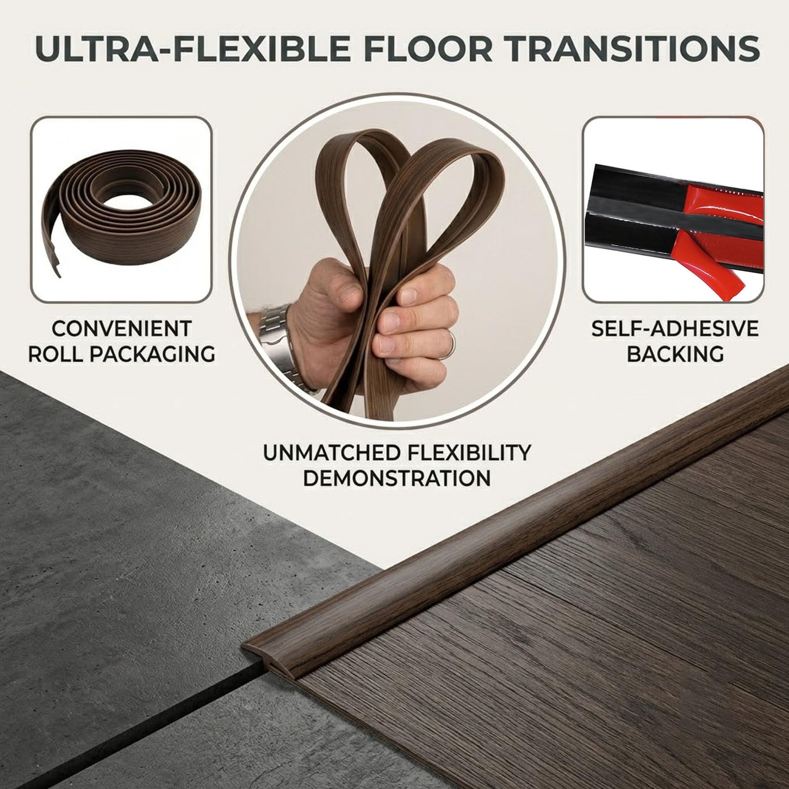 5cm Perfil de Transición para Suelo Para Puertas, Perfil en T 1-10m, Tiras de Umbral para Puertas Autoadhesivas PVC para Transiciones Entre Baldosas Suelos de Madera(Maple Wood Grain,5cmx700cm)